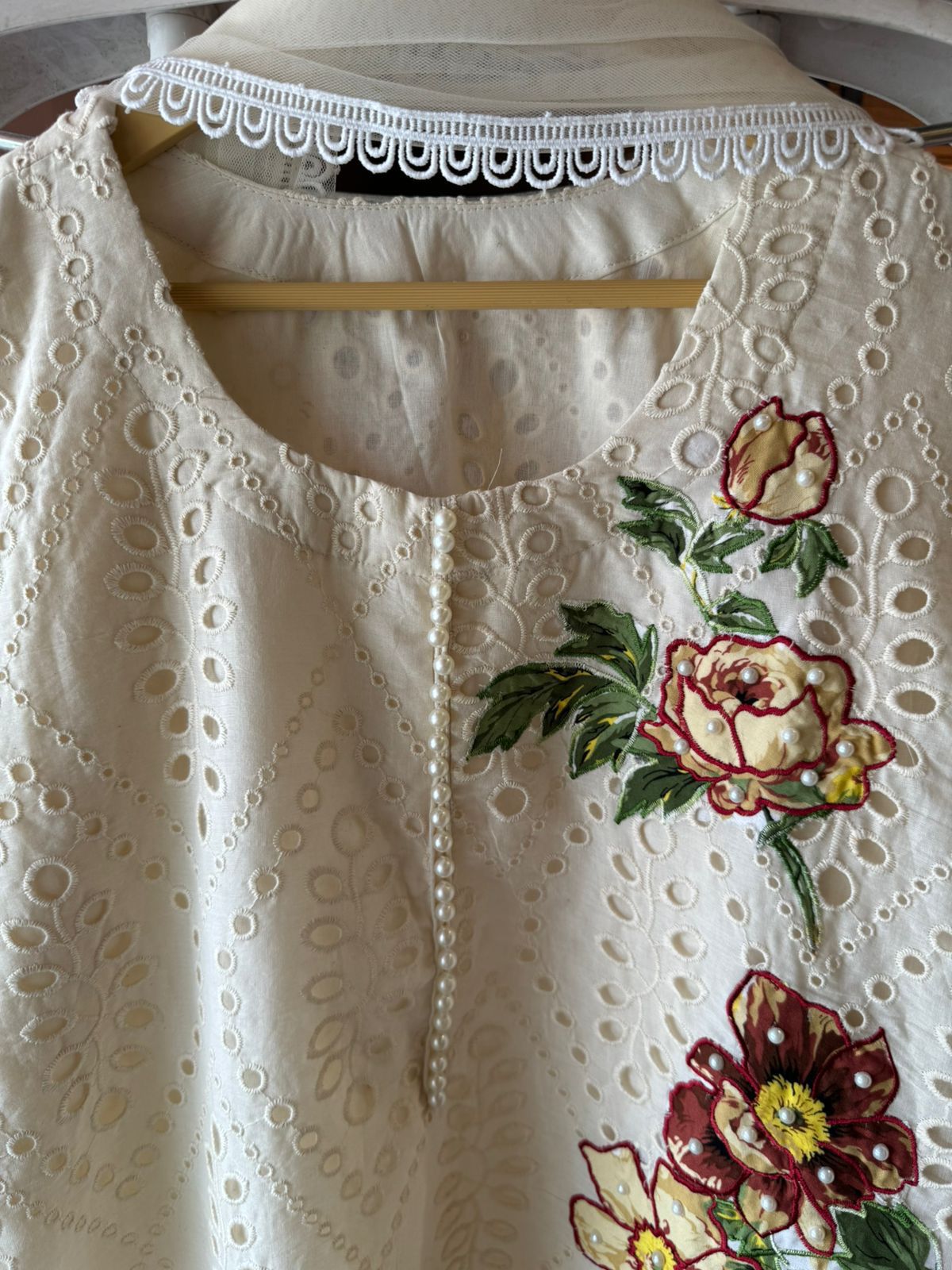 Pure Cotton chicken Stitched Kurta