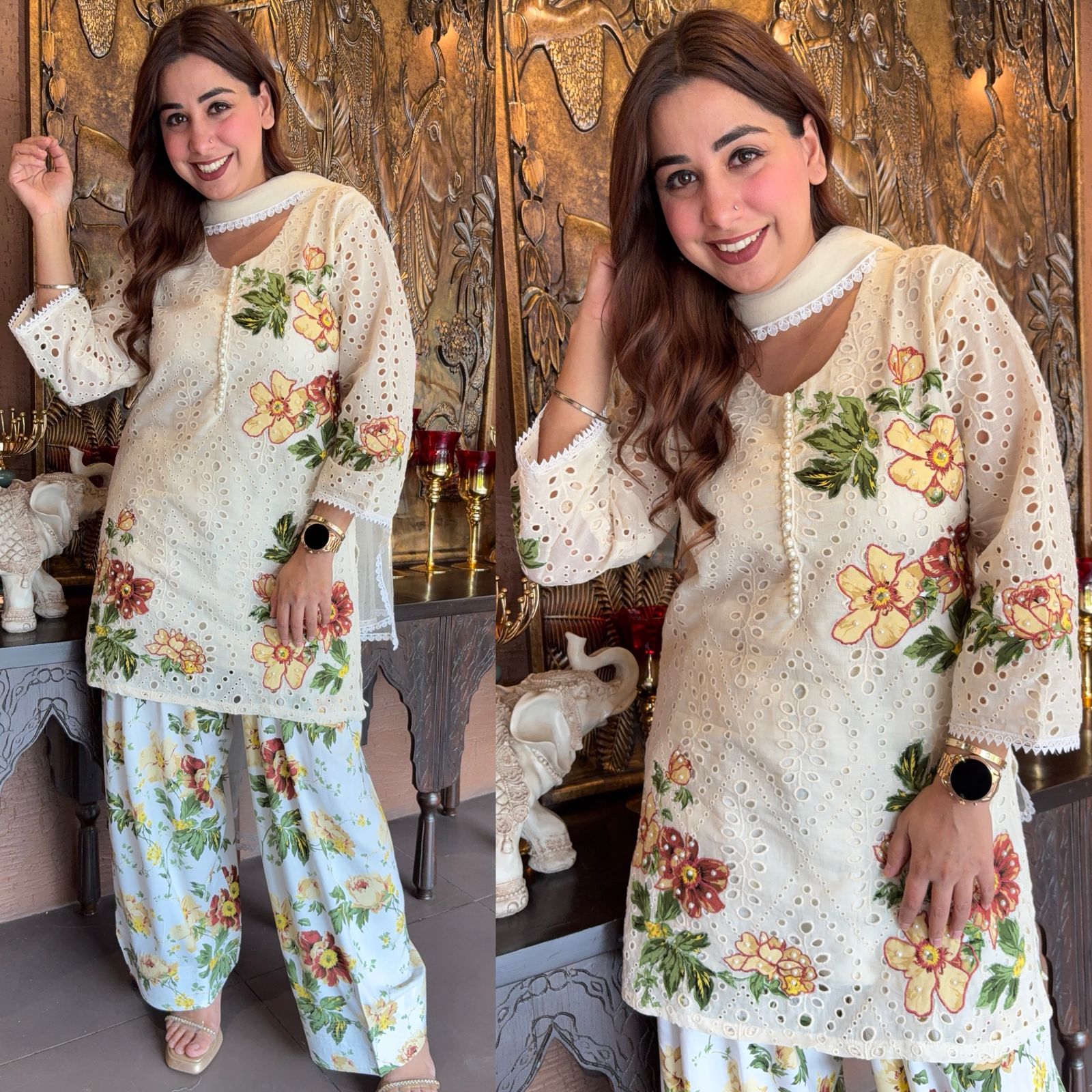 Pure Cotton chicken Stitched Kurta