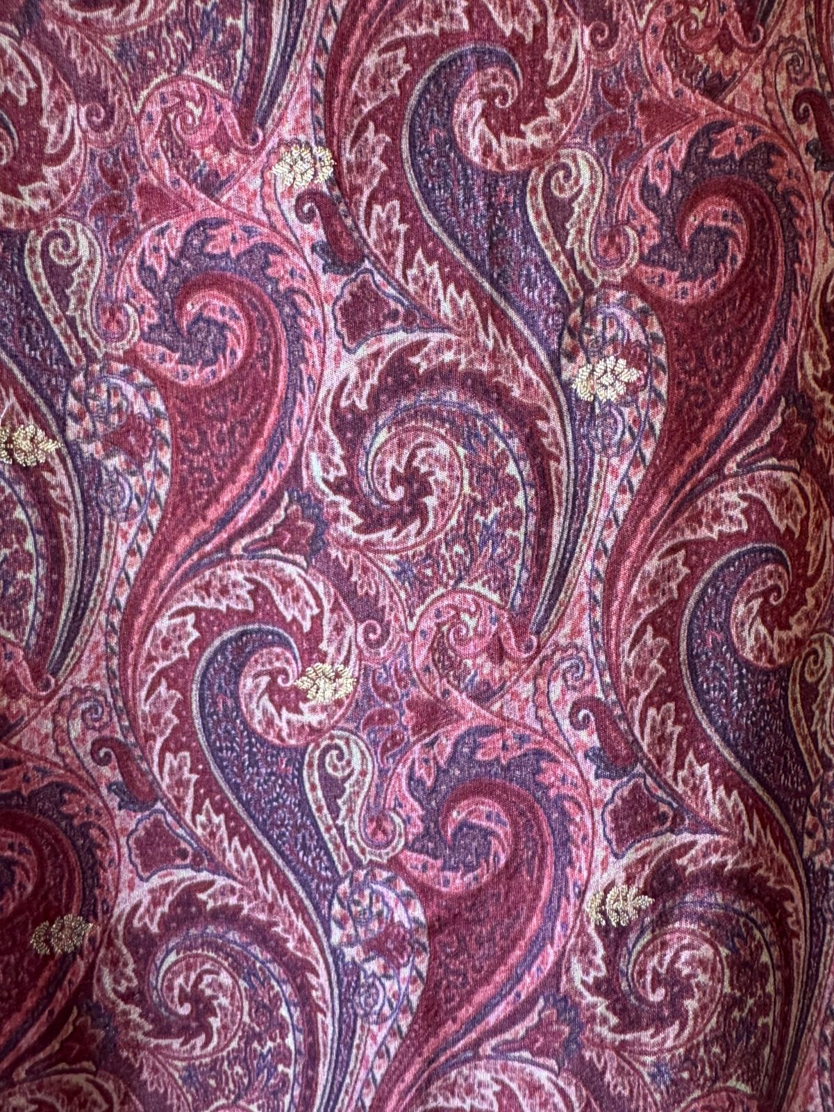 Tissue Unstitched shirt with Heavily embroidered neck design