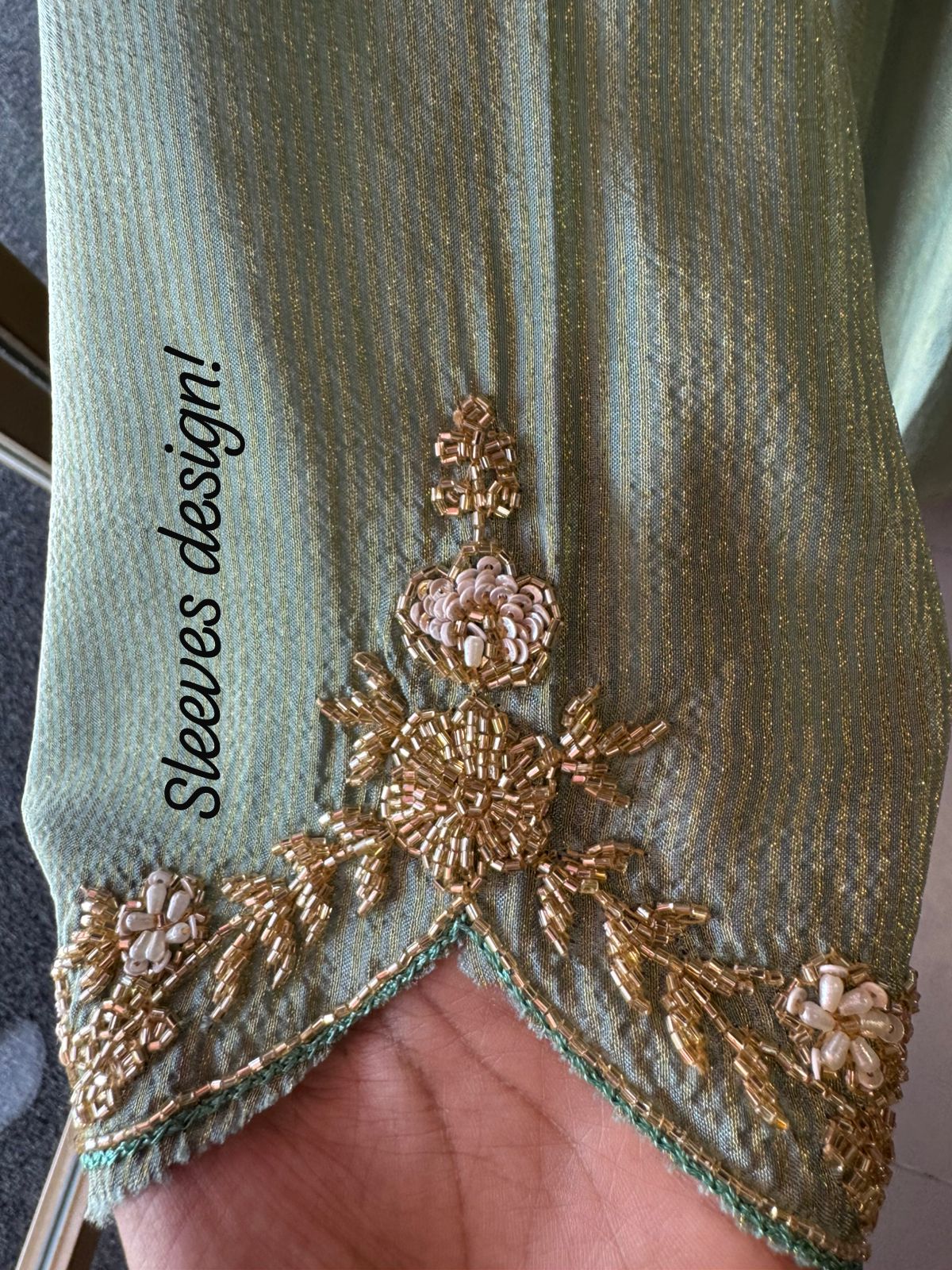 Self Tissue Kurta with Gold lurex Semi stitched shirt