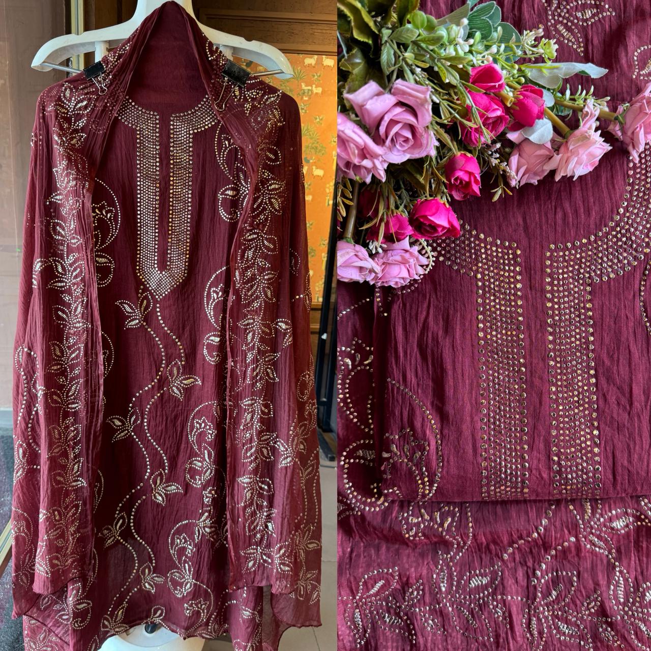 Mul chanderi Unstitched Suits