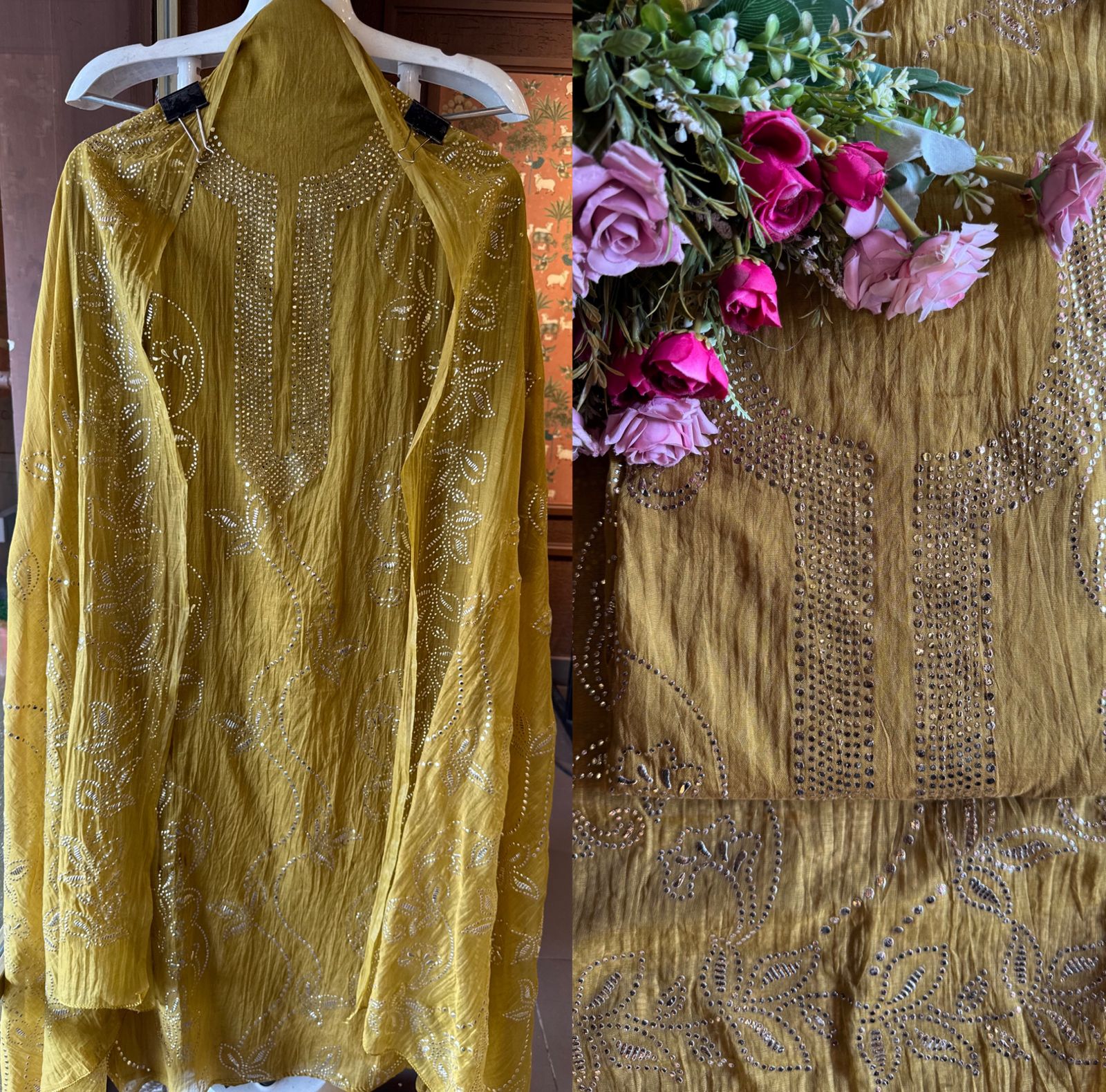 Mul chanderi Unstitched Suits