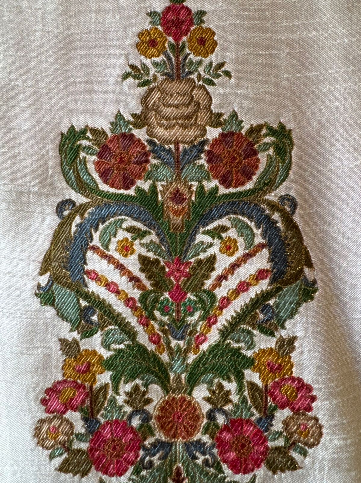 Soft silk Shirt Unstitched with Hand weaved banarsi