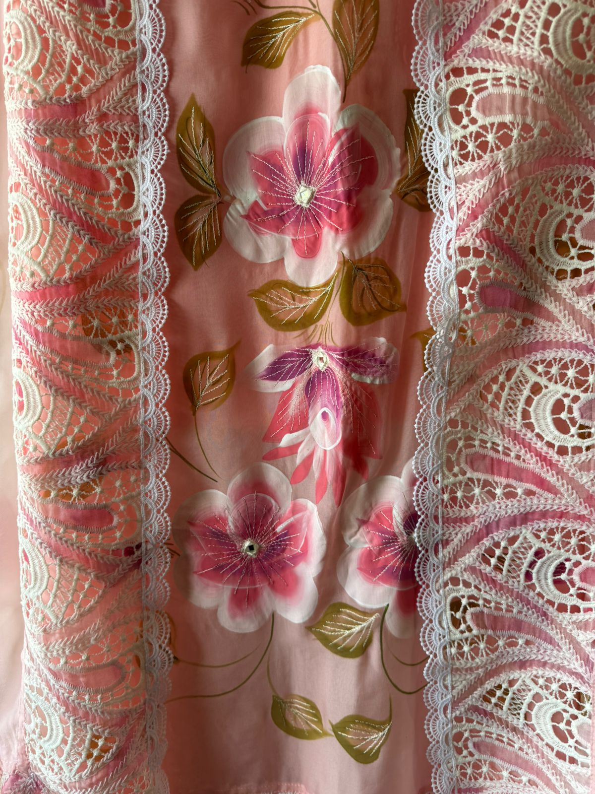 Soft organza Unstitched Kurta