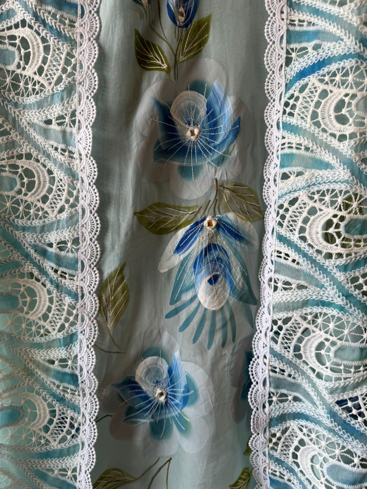 Soft organza Unstitched Kurta