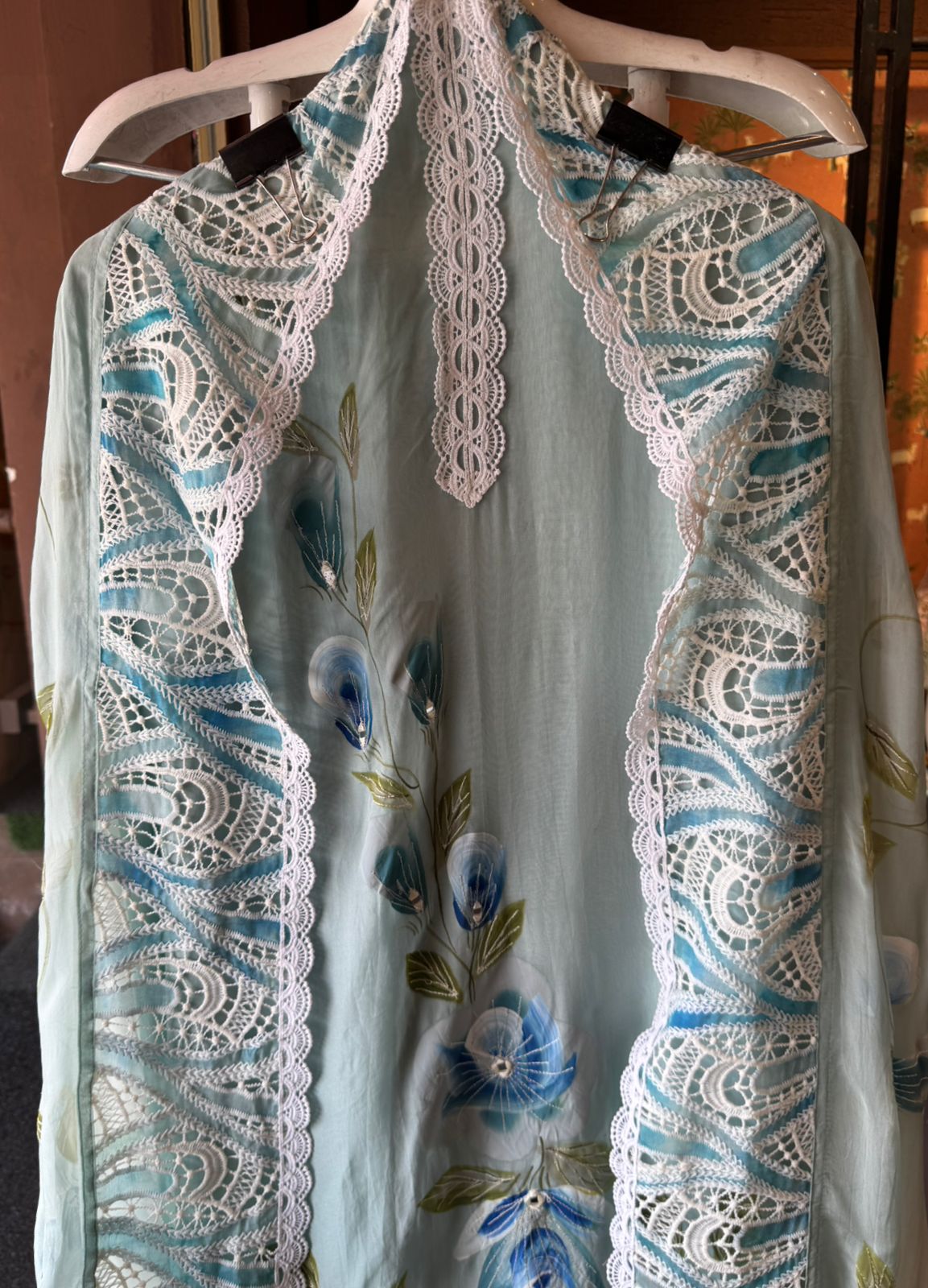 Soft organza Unstitched Kurta