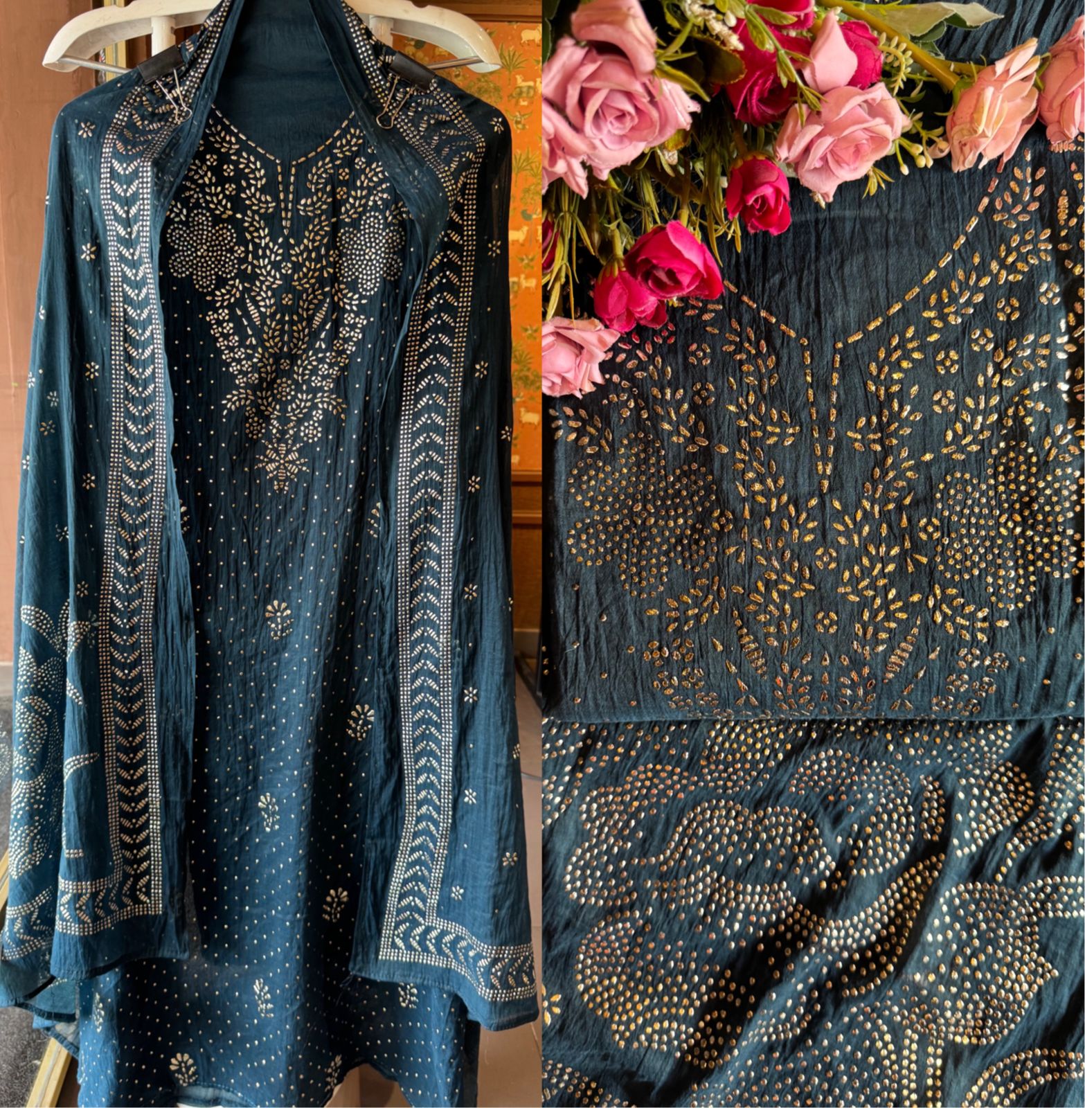 Mul chanderi Unstitched Suits