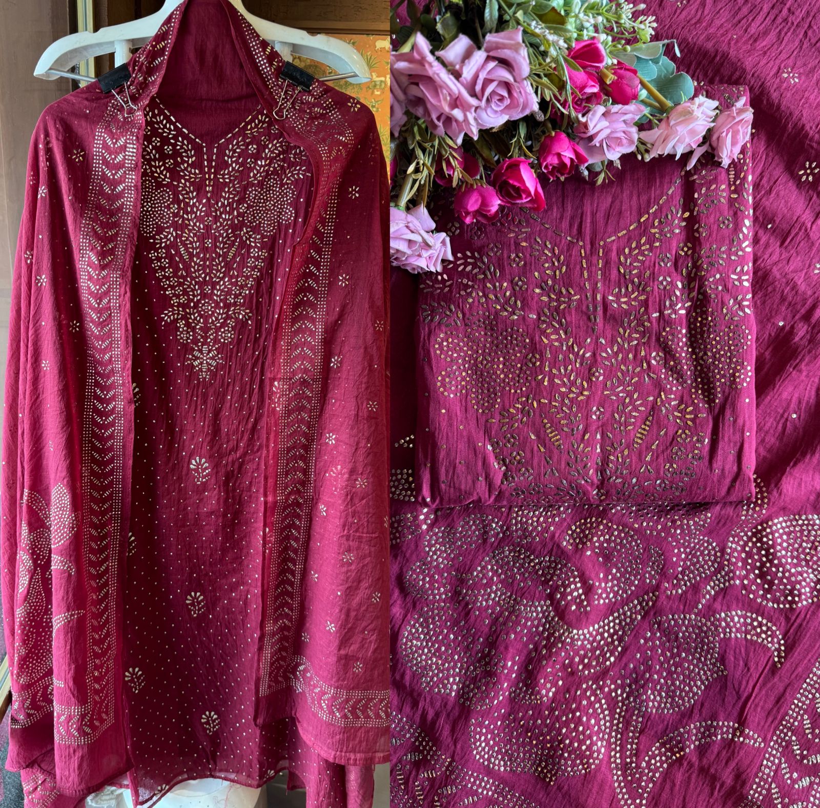 Mul chanderi Unstitched Suits