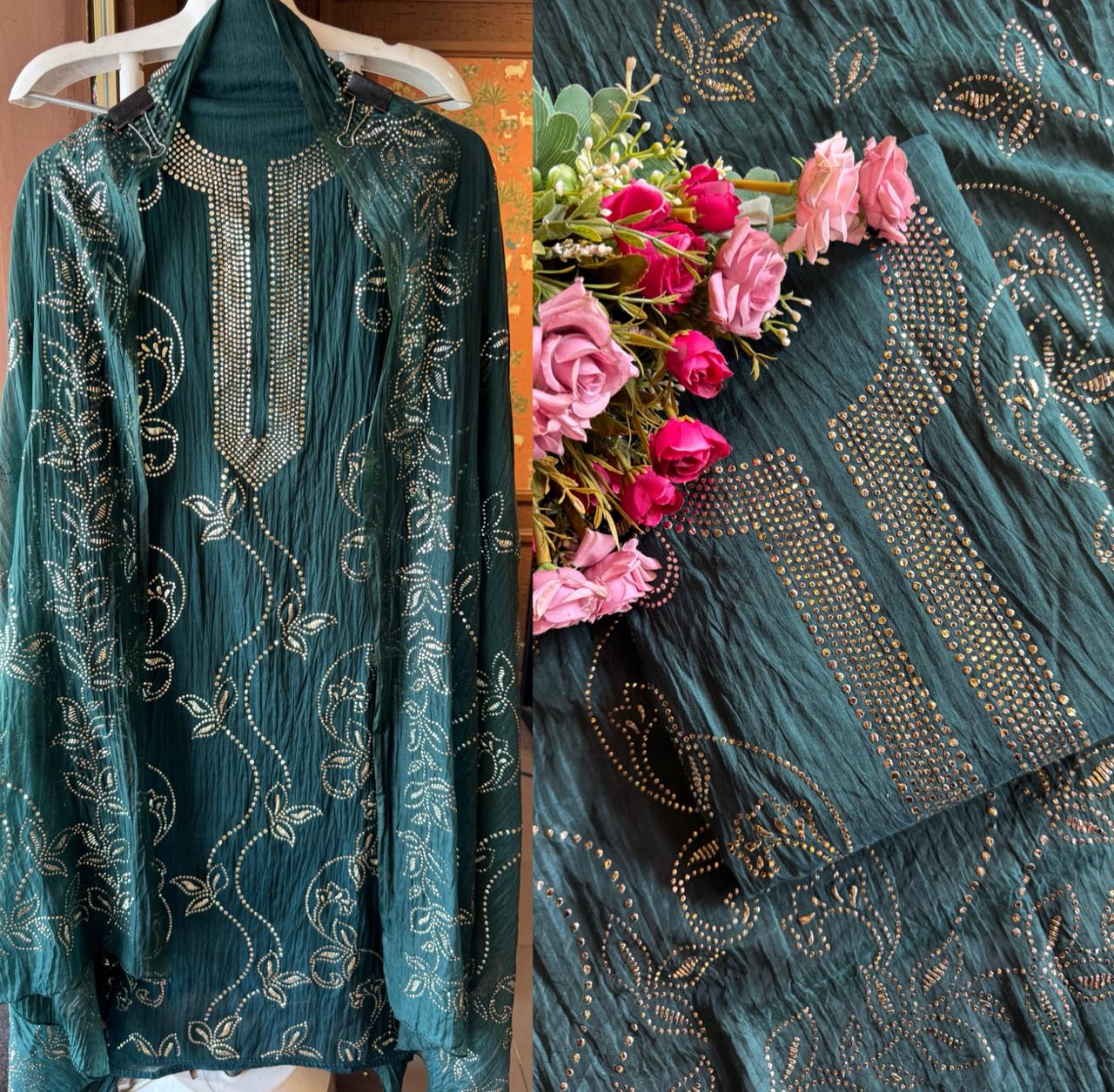 Mul chanderi Unstitched Suits