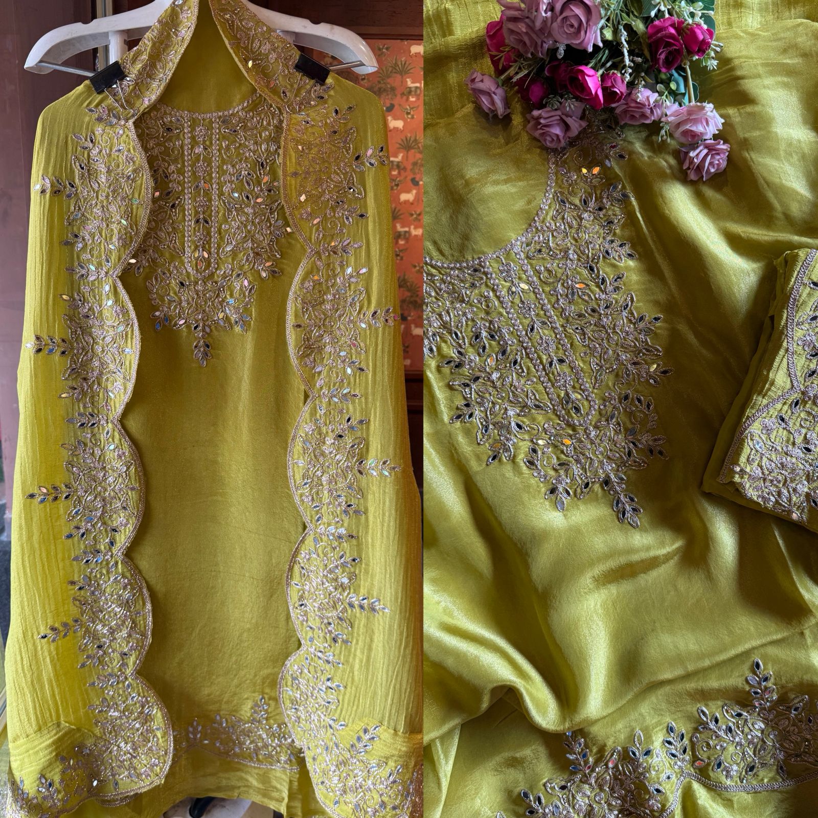 Shimmer tissue Unstitched Suits