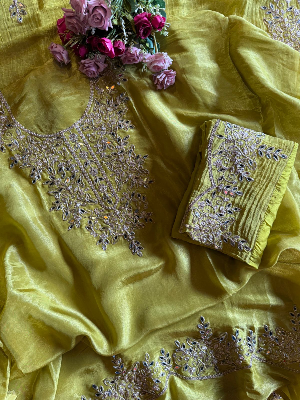 Shimmer tissue Unstitched Suits