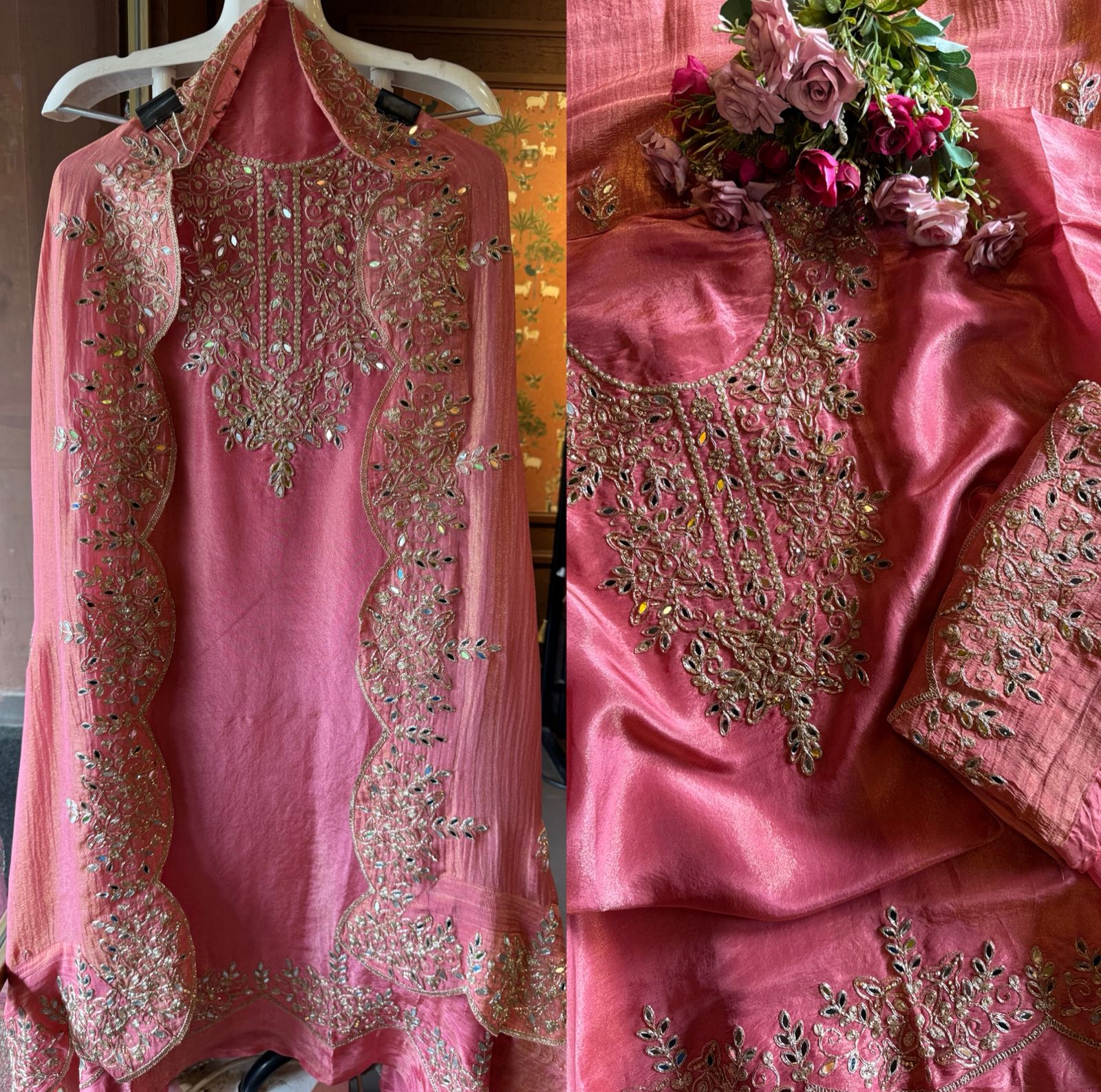 Shimmer tissue Unstitched Suits