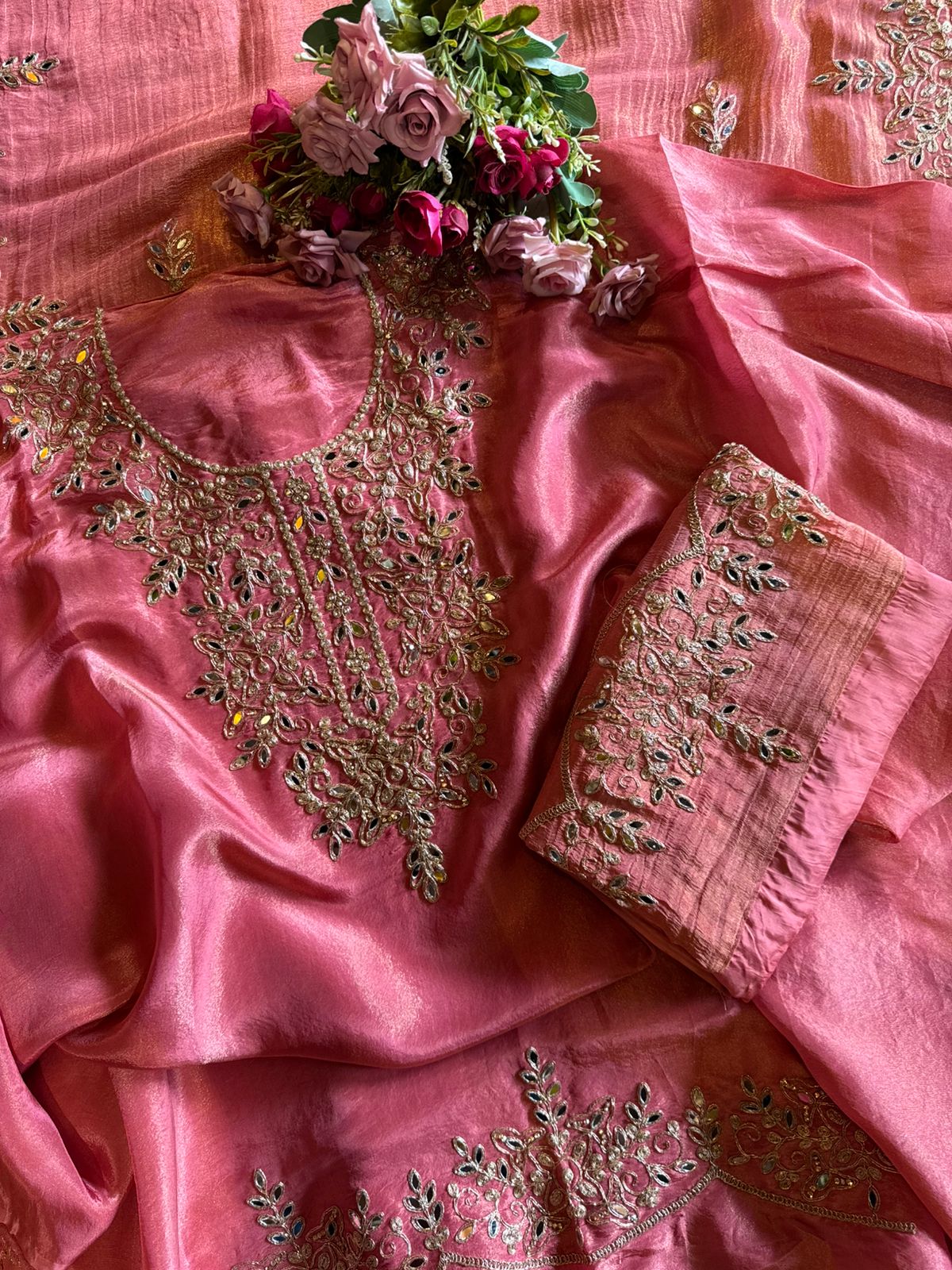 Shimmer tissue Unstitched Suits