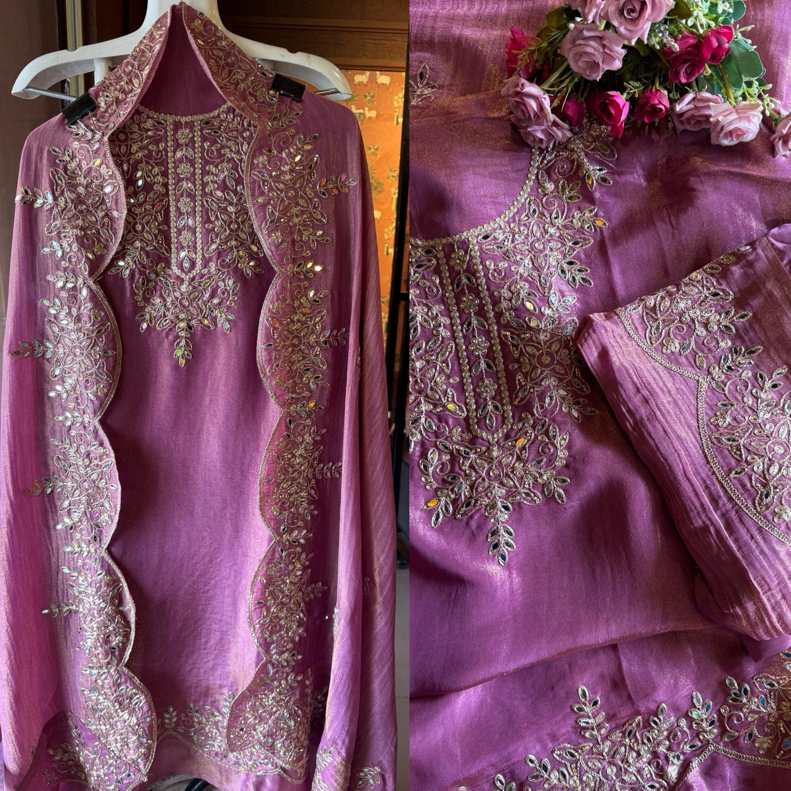 Shimmer tissue Unstitched Suits