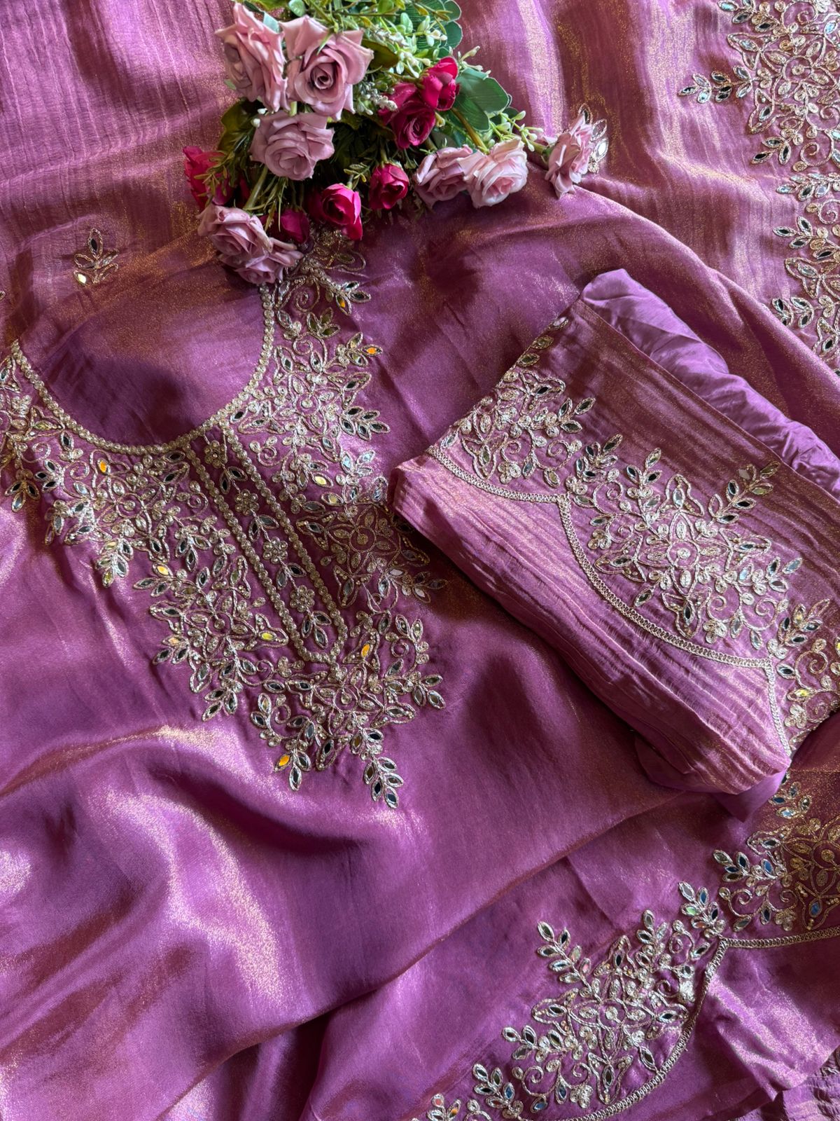 Shimmer tissue Unstitched Suits