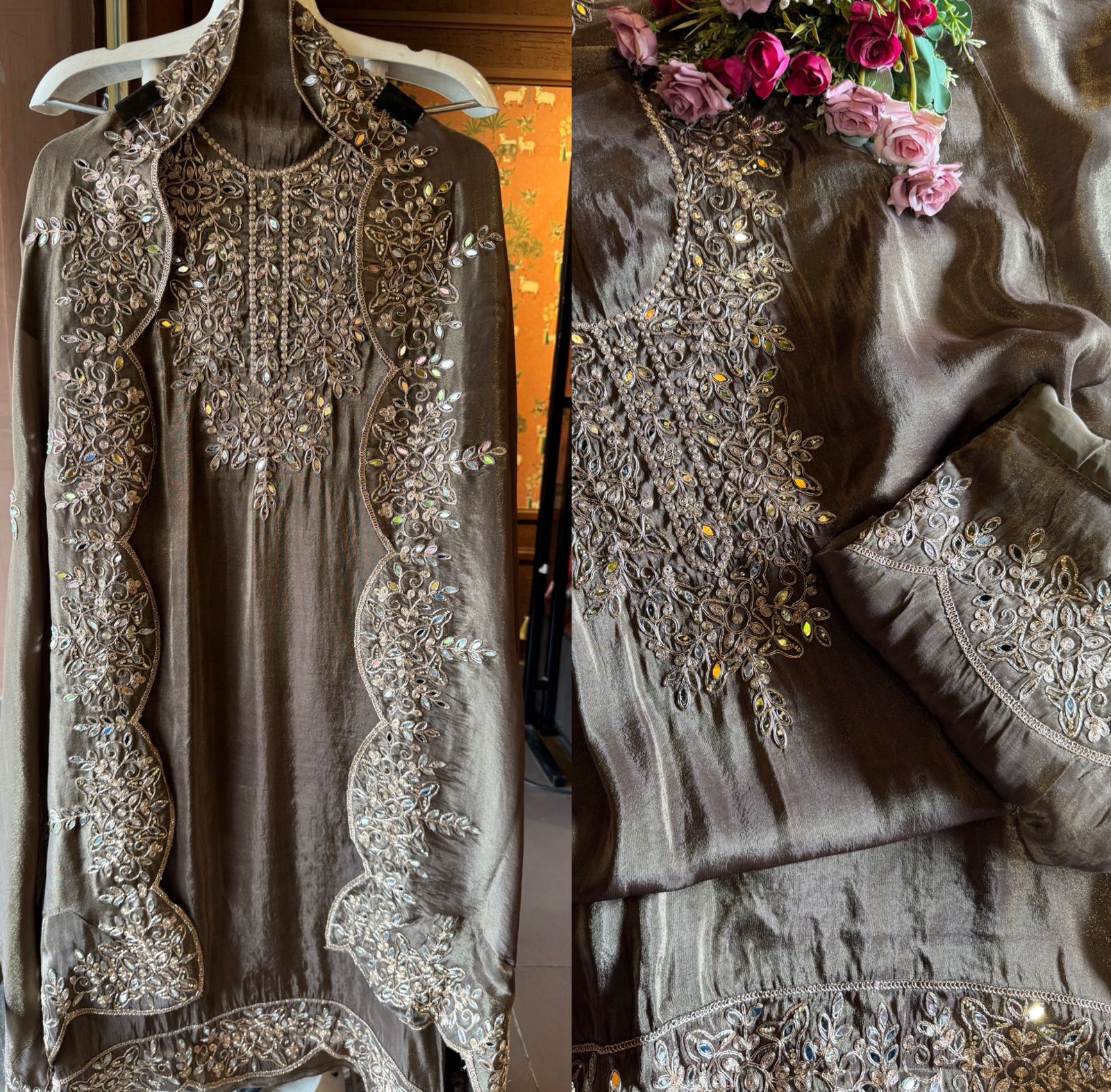 Shimmer tissue Unstitched Suits