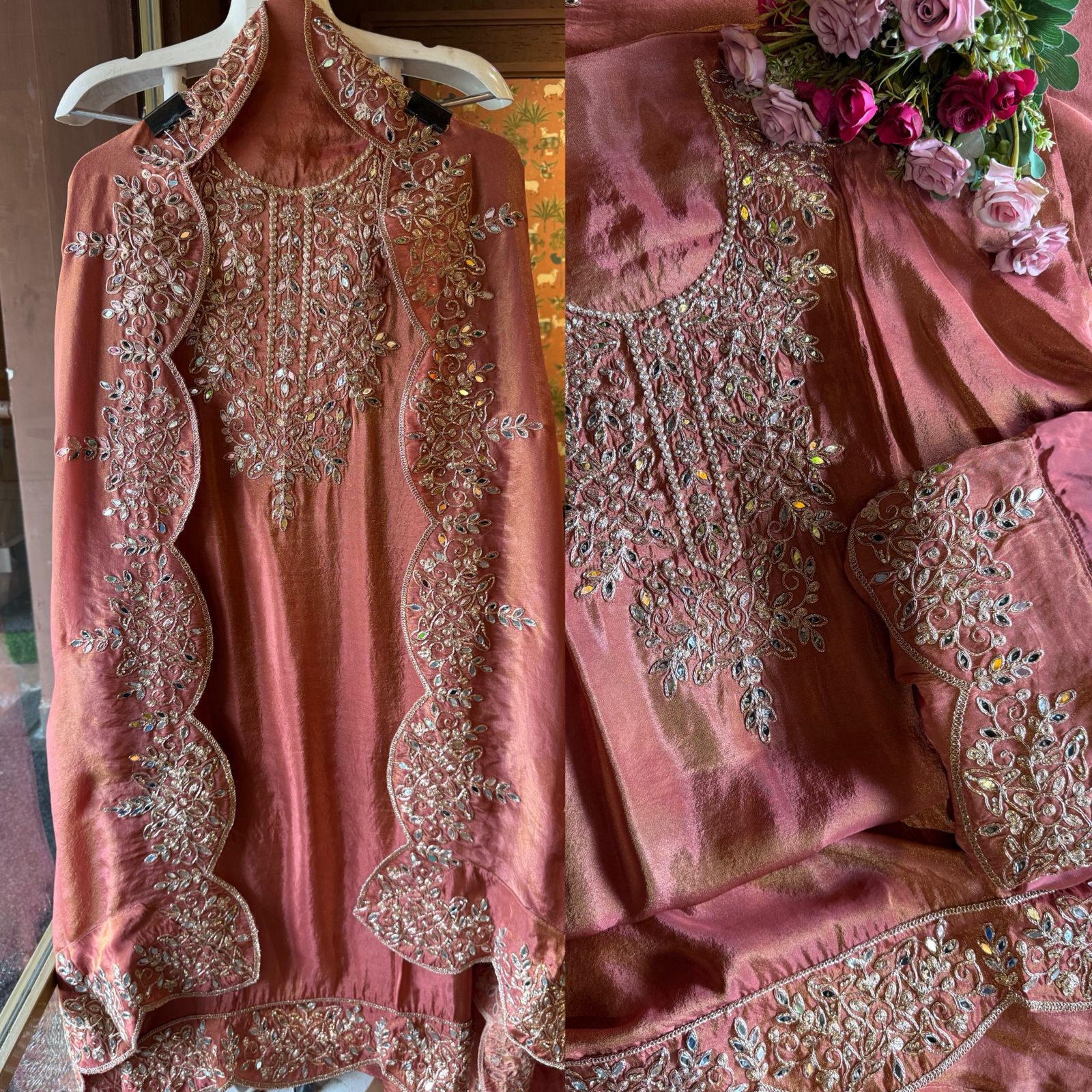 Shimmer tissue Unstitched Suits