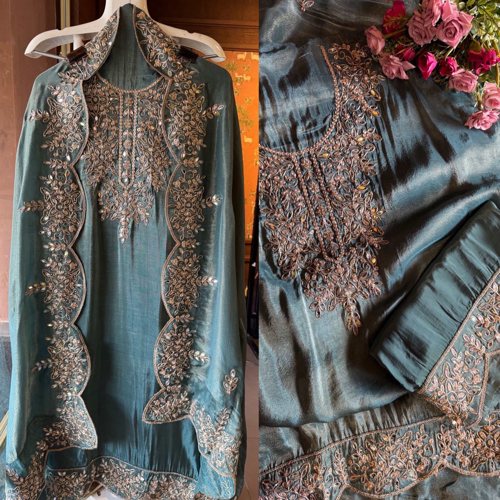 Shimmer tissue Unstitched Suits