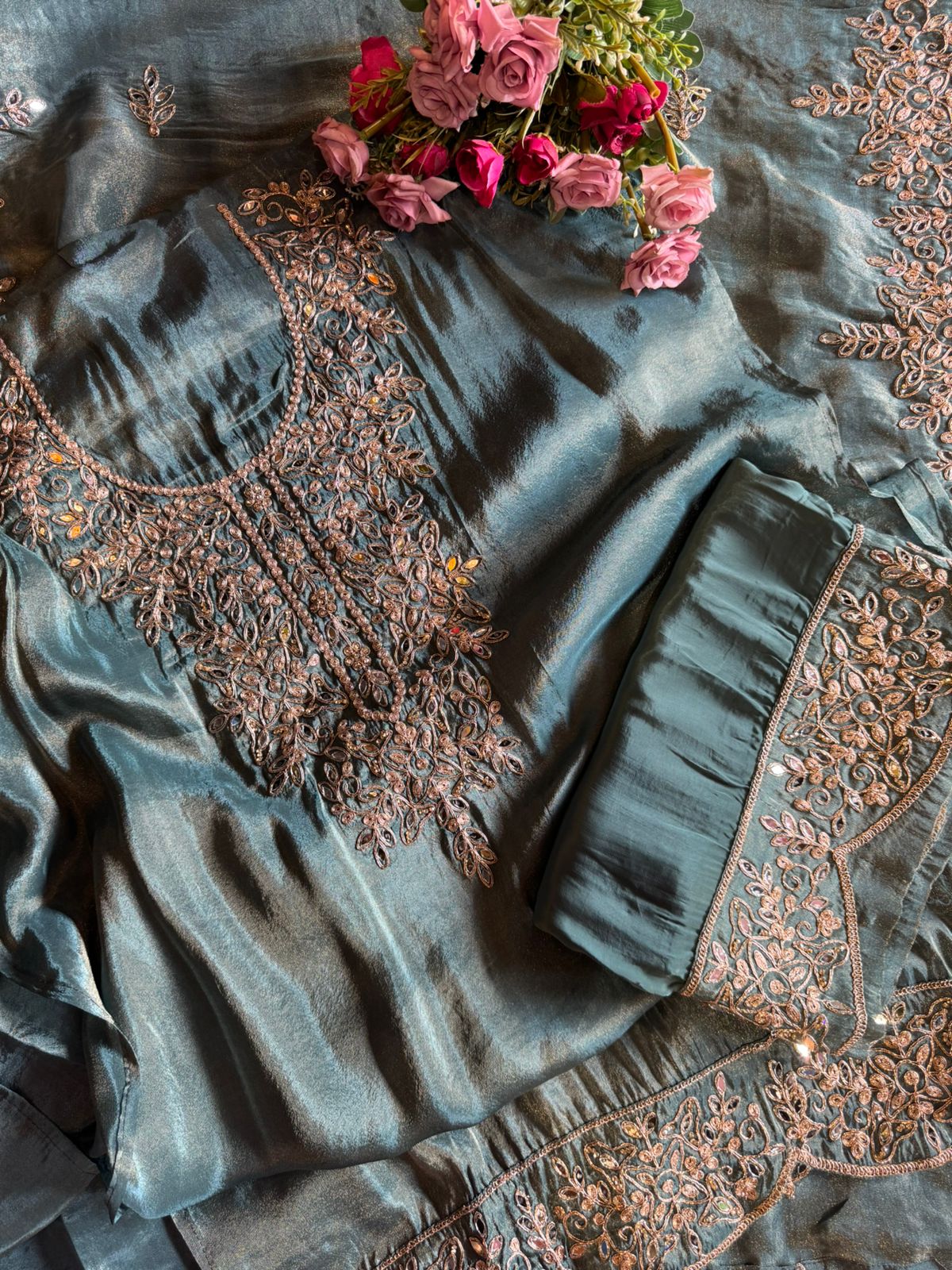 Shimmer tissue Unstitched Suits