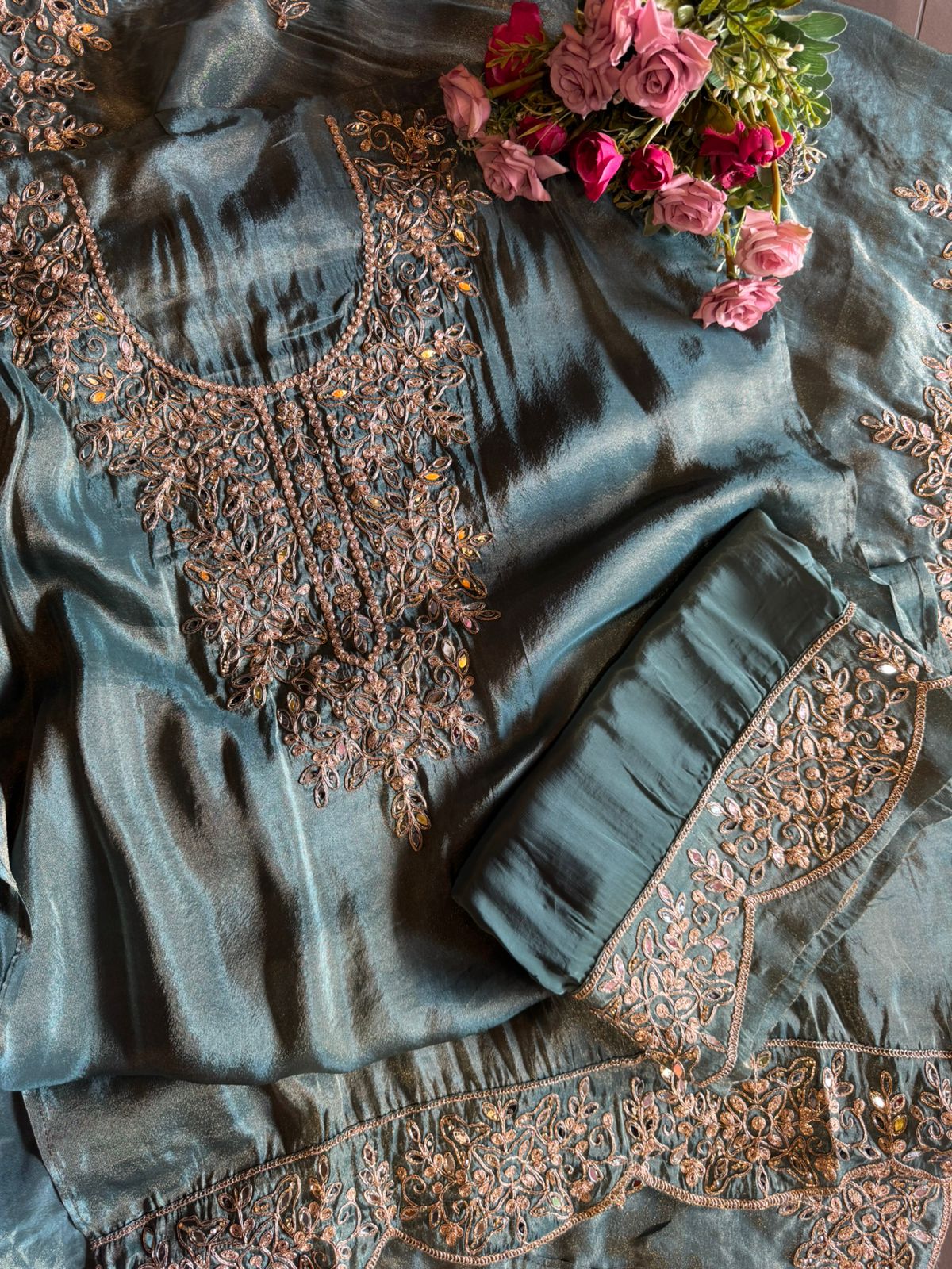 Shimmer tissue Unstitched Suits