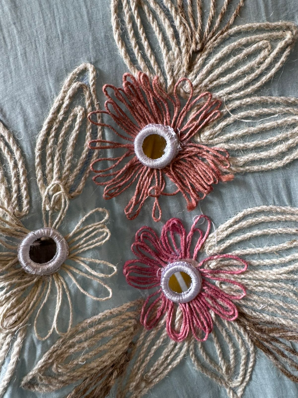 Designer Mul cotton Floral cutwork crochet