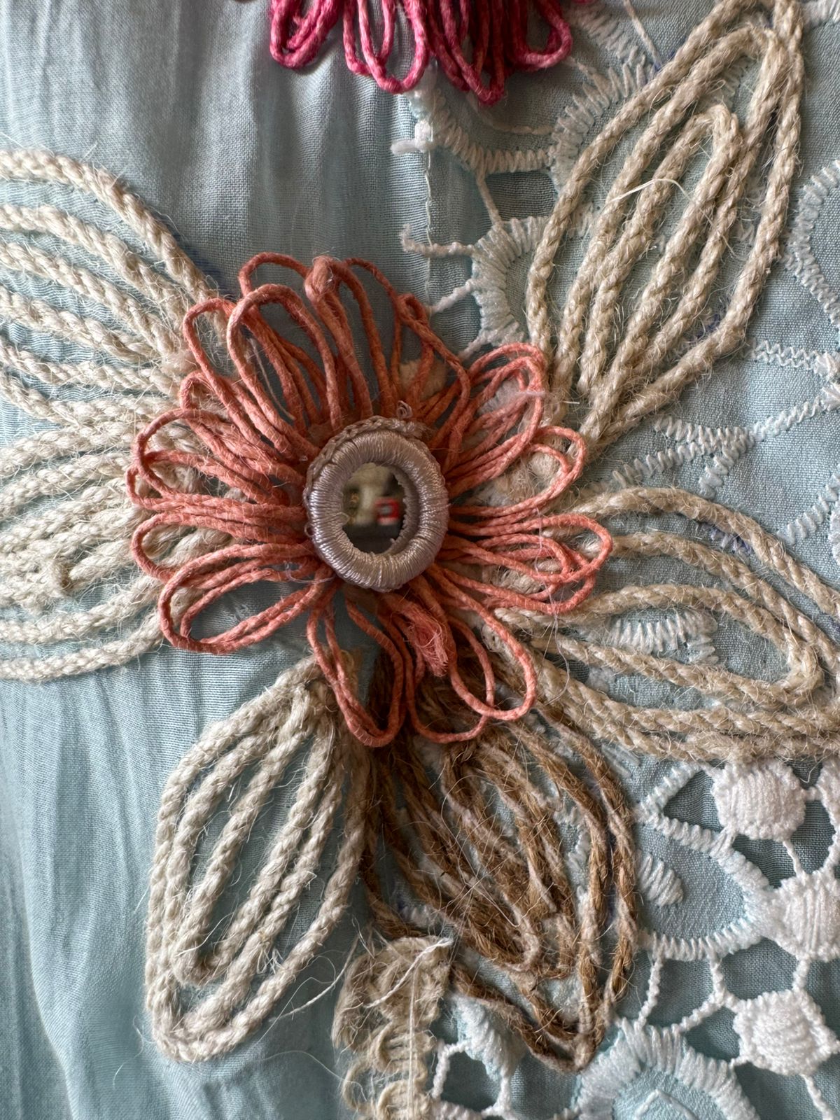 Designer Mul cotton Floral cutwork crochet