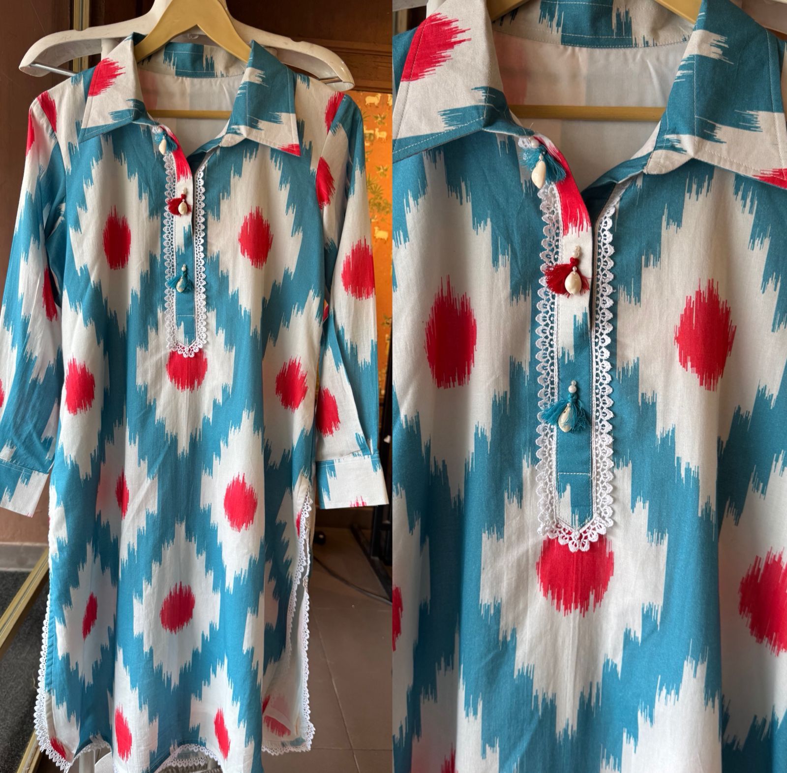 Soft Mul cotton batik printed tunic set