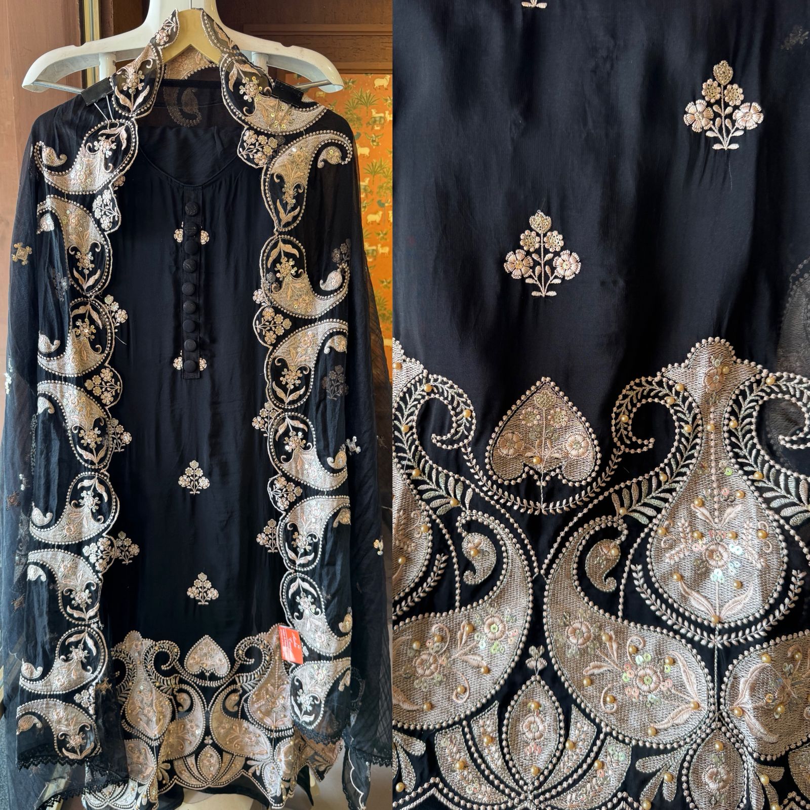 Soft organza Unstitched Suit