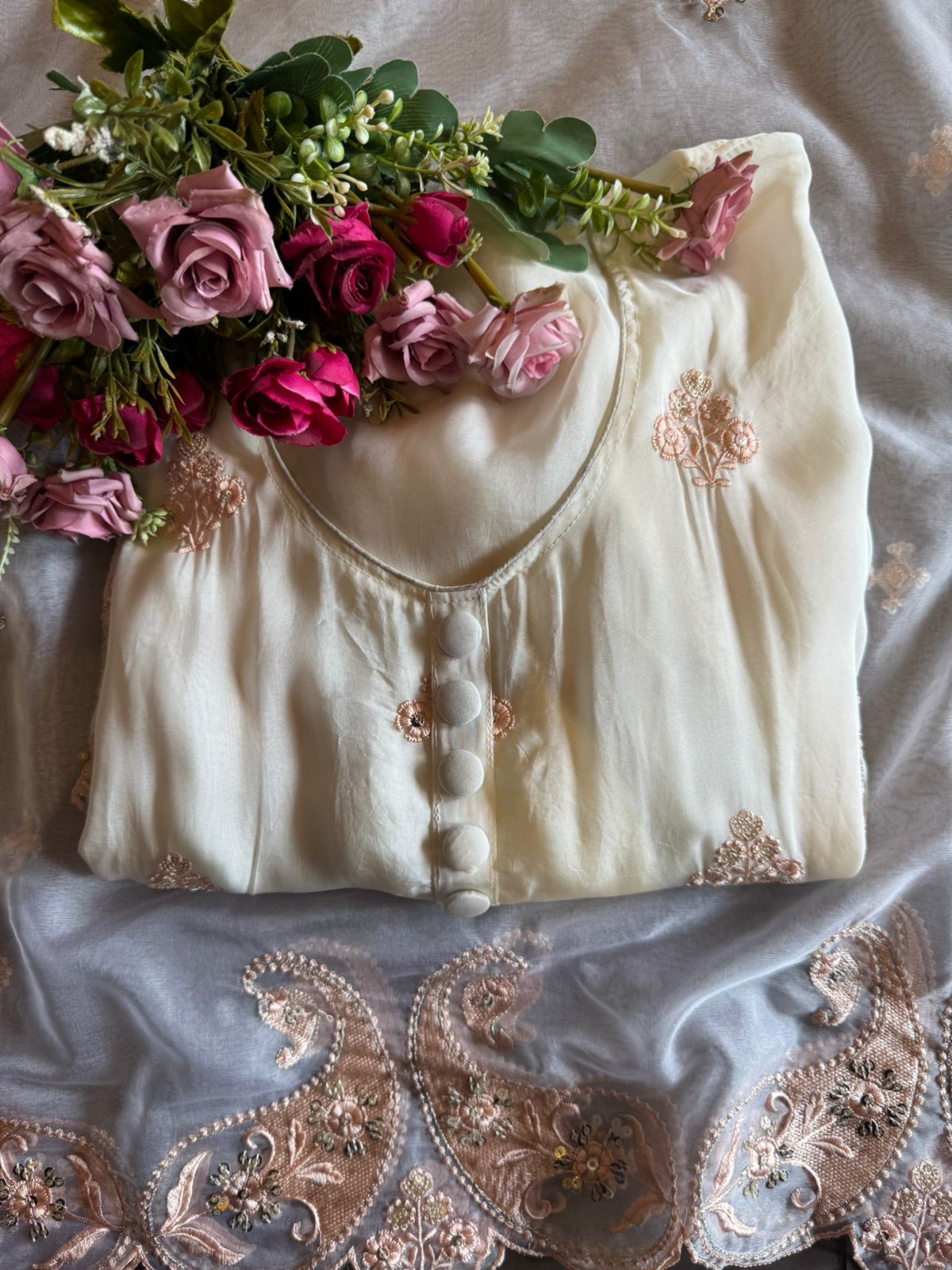 Soft organza Unstitched Suit