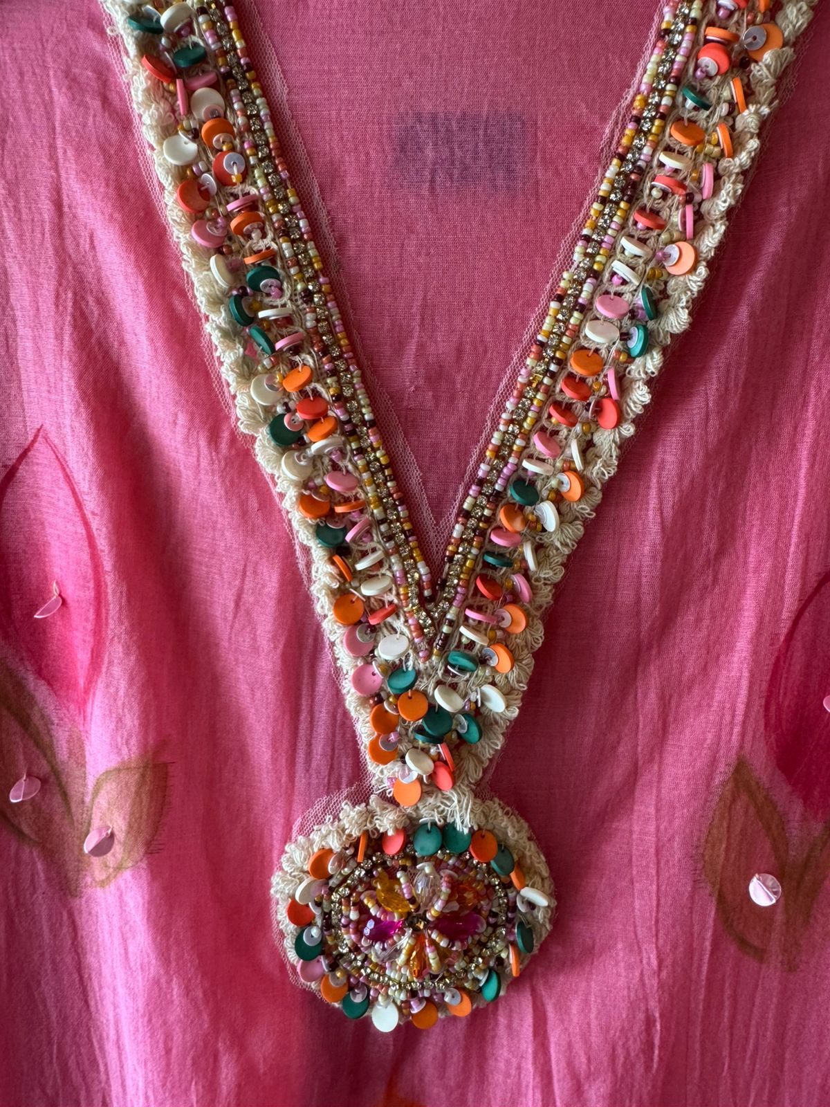 Ombré shaded Mul chanderi unstitched shirt