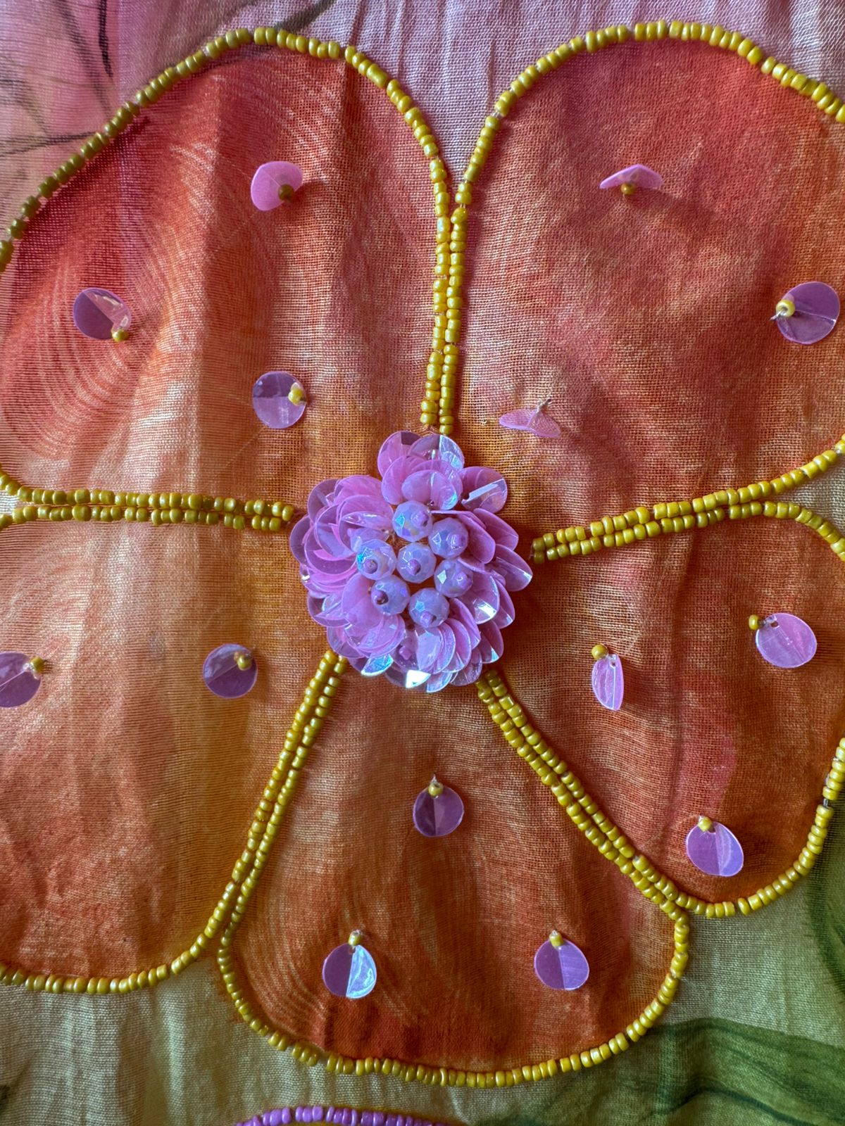 Ombré shaded Mul chanderi unstitched shirt