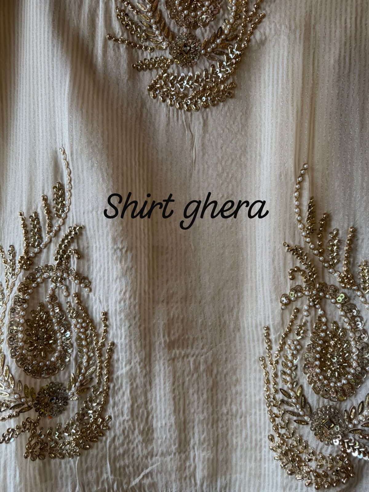 Self tissue striped shirt unstitched