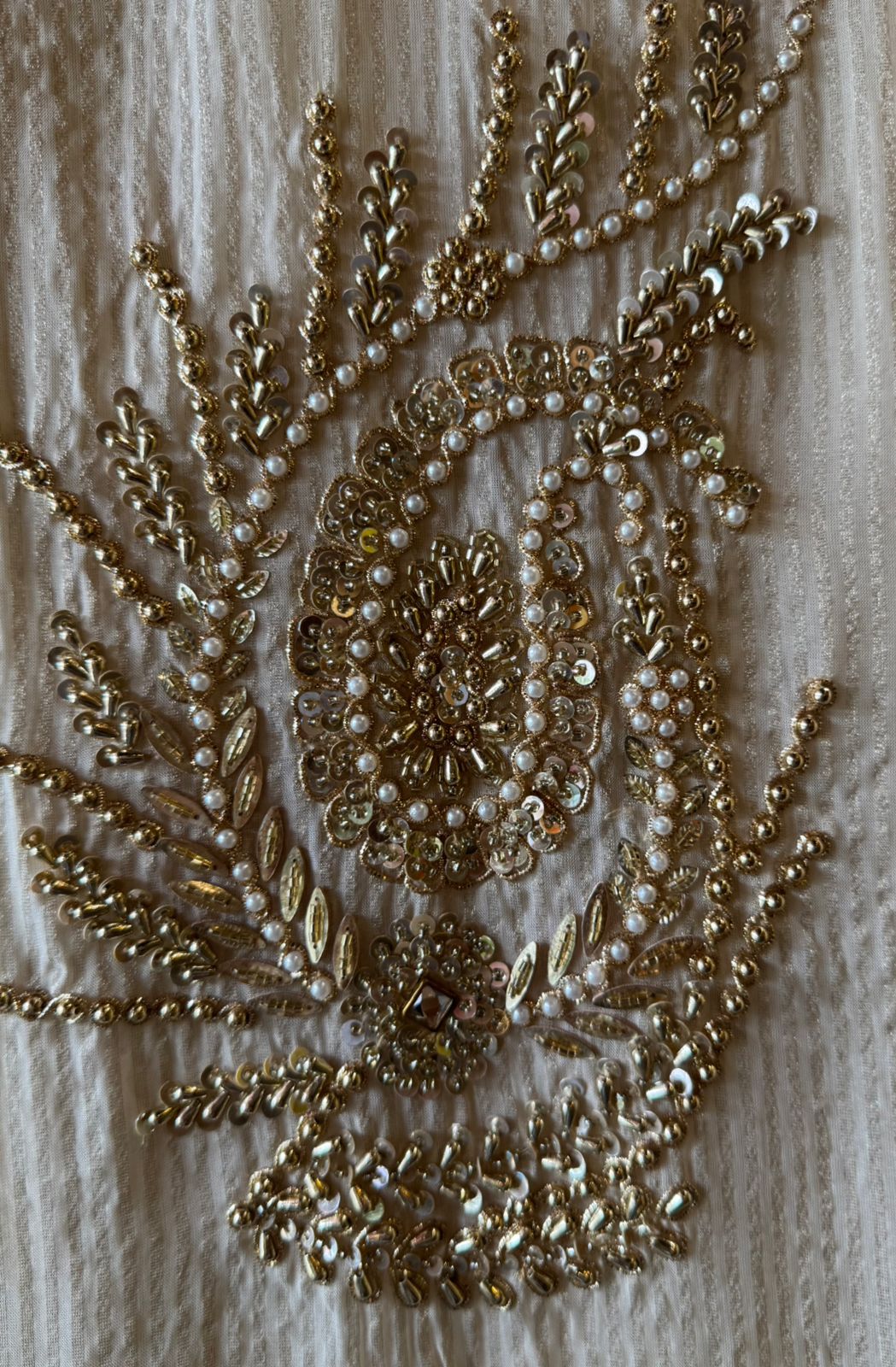 Self tissue striped shirt unstitched