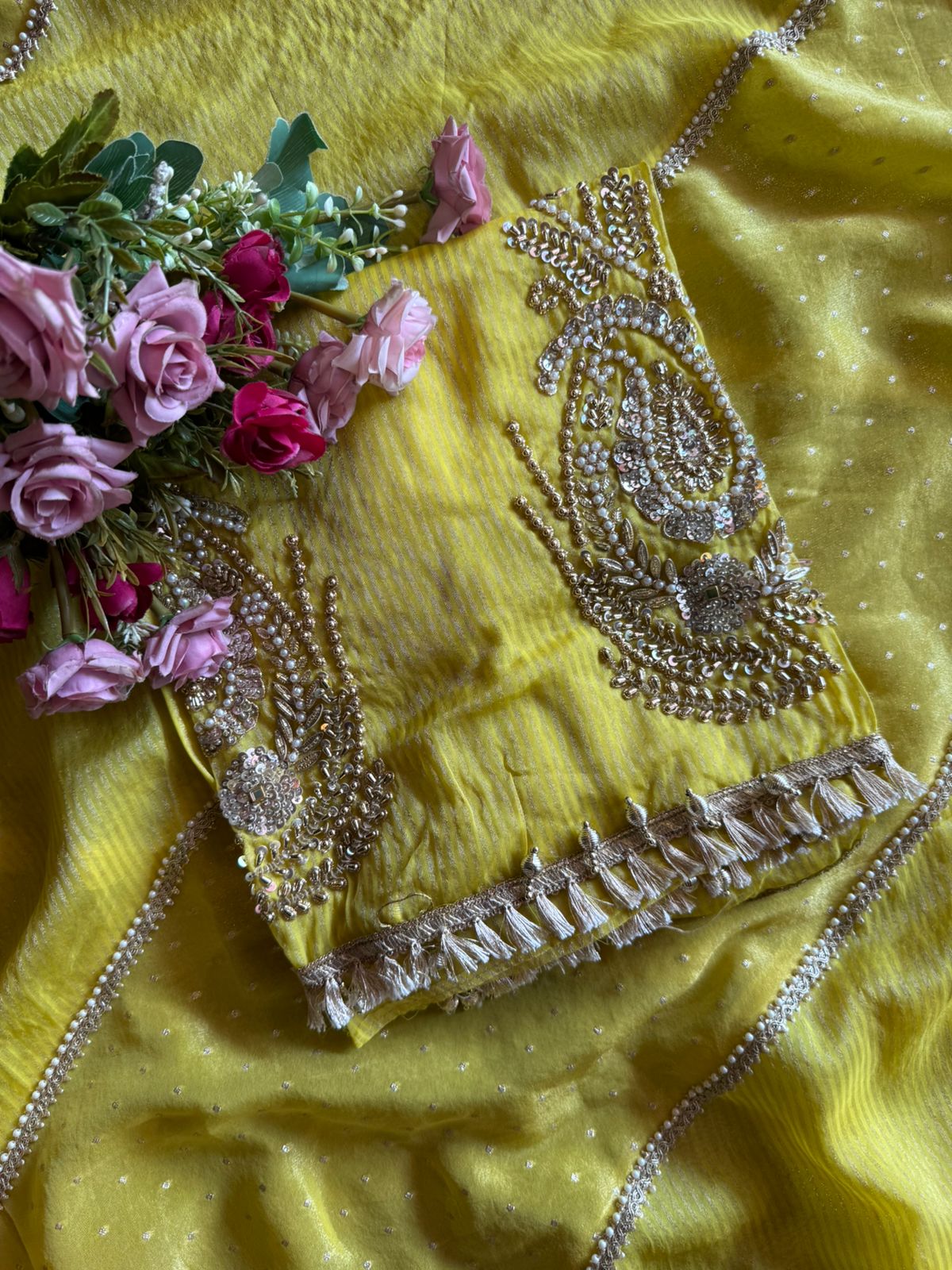 Self tissue striped shirt unstitched