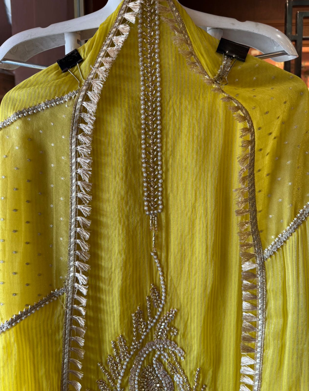 Self tissue striped shirt unstitched