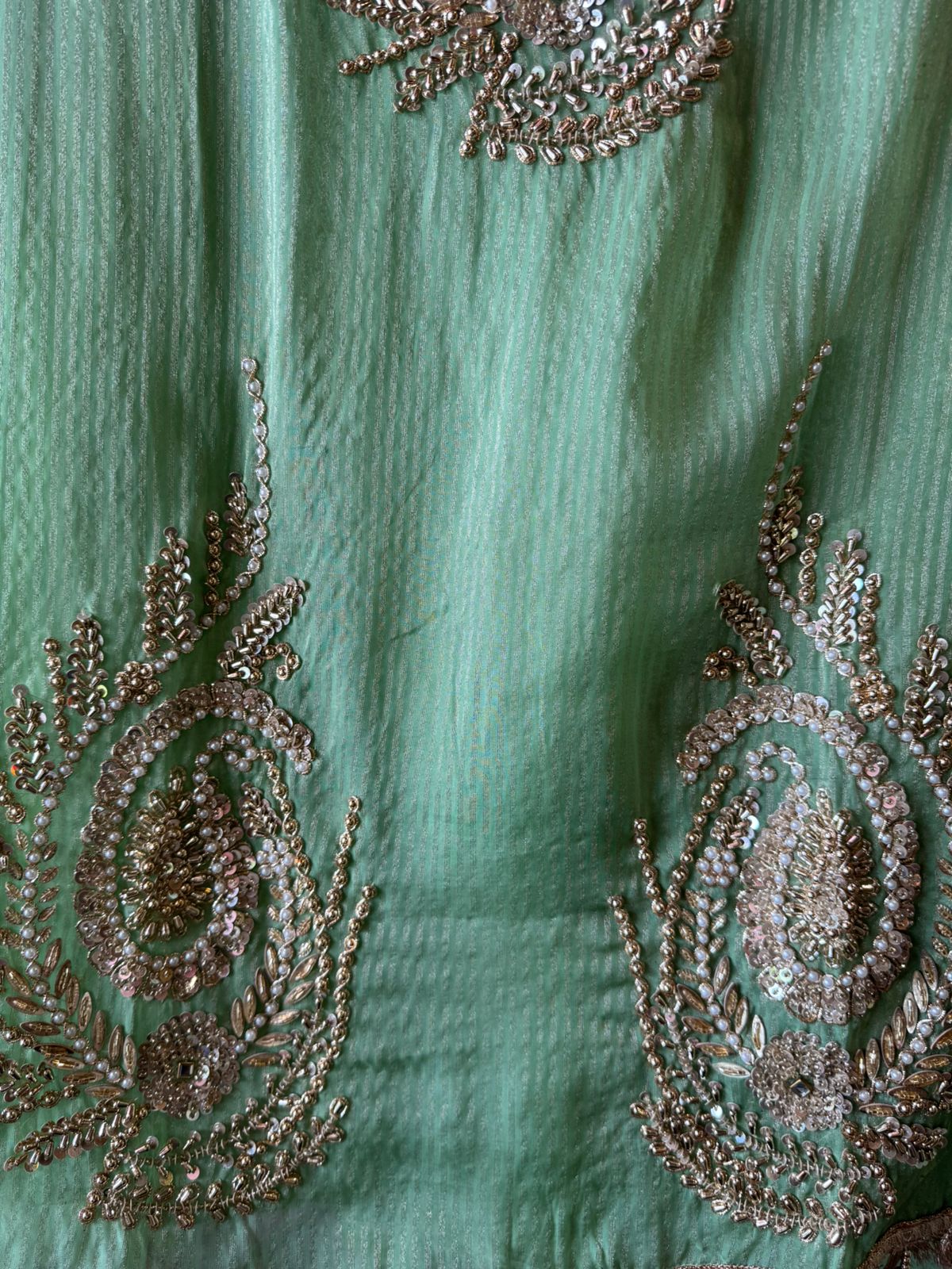 Self tissue striped shirt unstitched