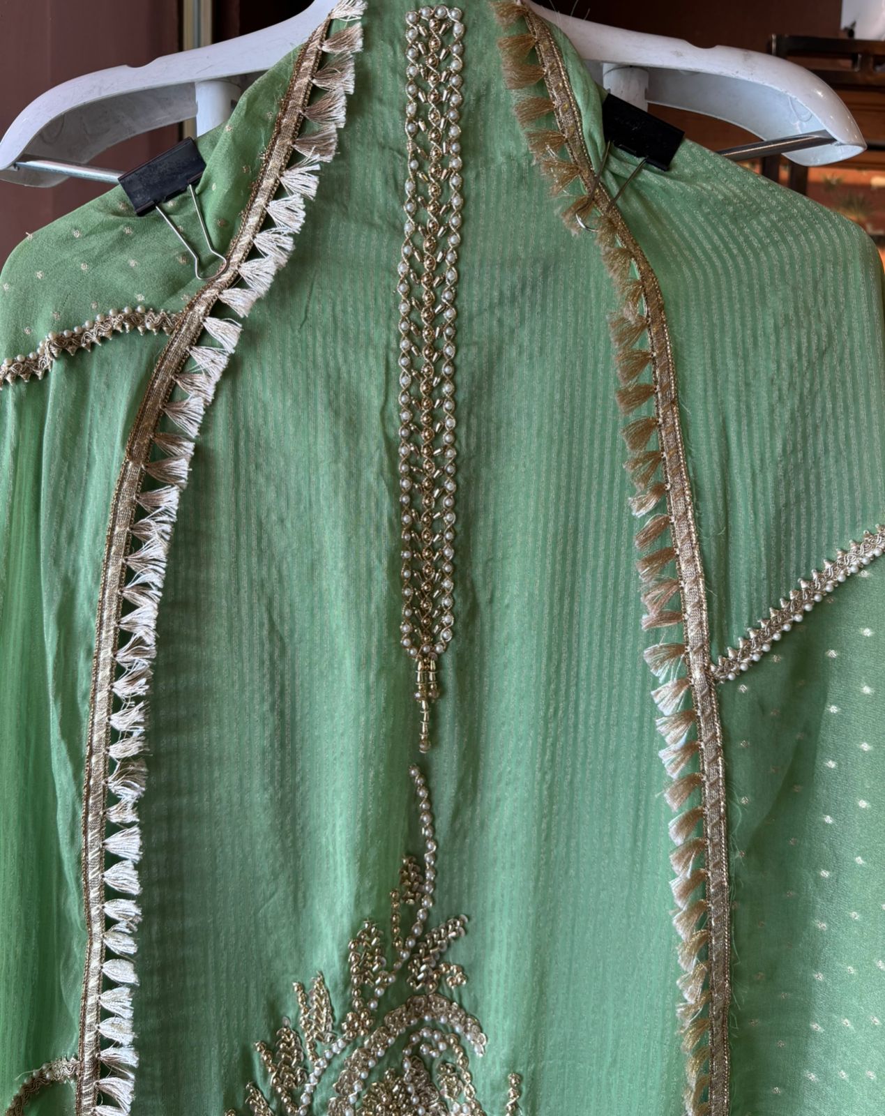 Self tissue striped shirt unstitched