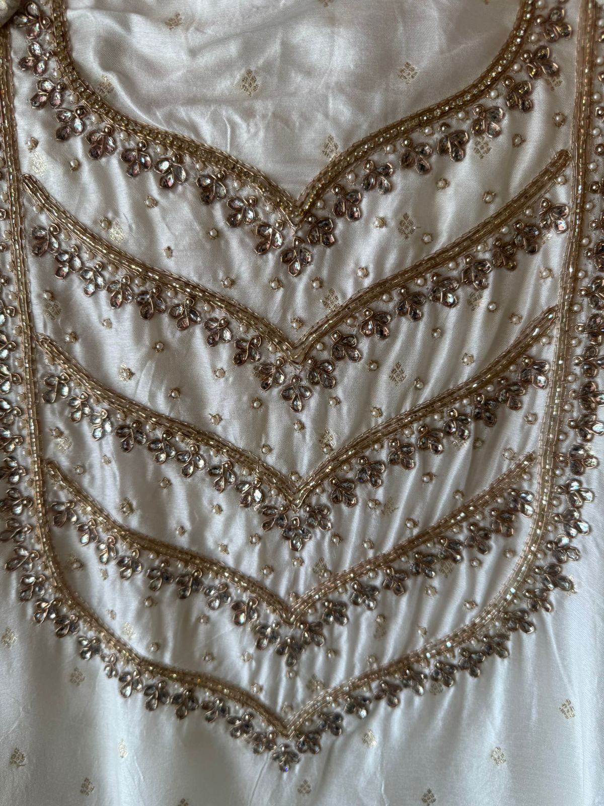 Self bootiedaar silk shirt Unstitched shirt