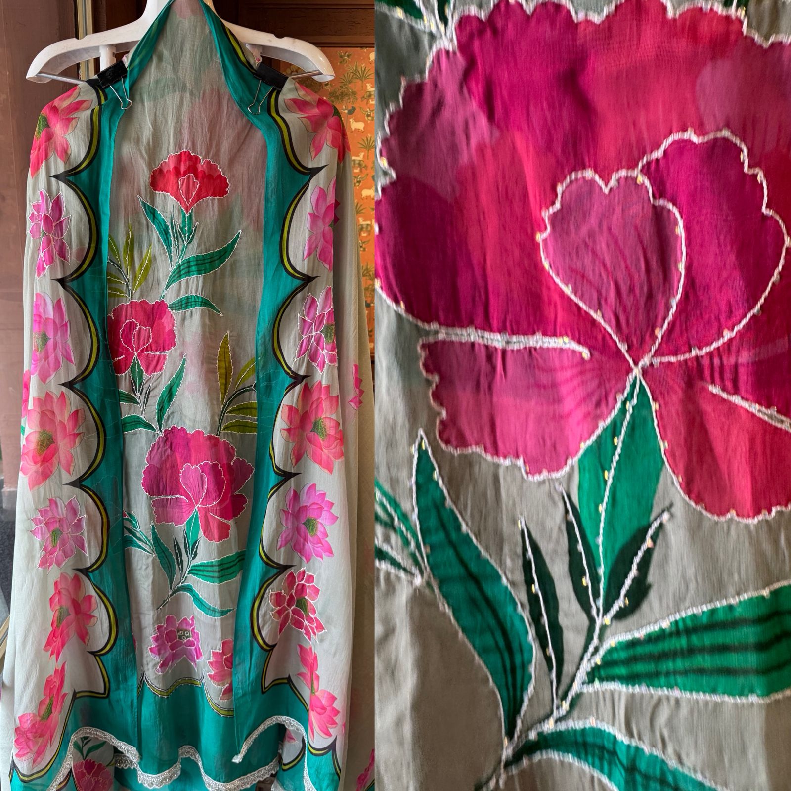 Soft Organza digital printed Unstitched Shirt