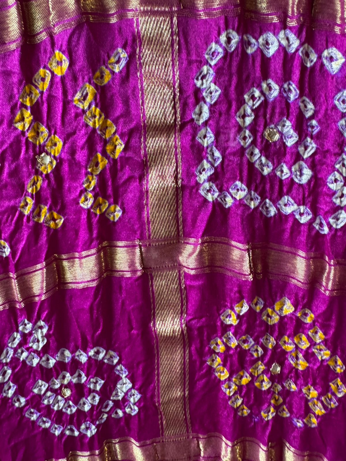 Crushed bandhani gajji silk Suits