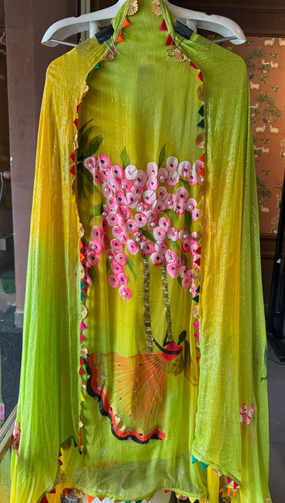 Beautiful shimmer chiffon ombré hand painted shirt