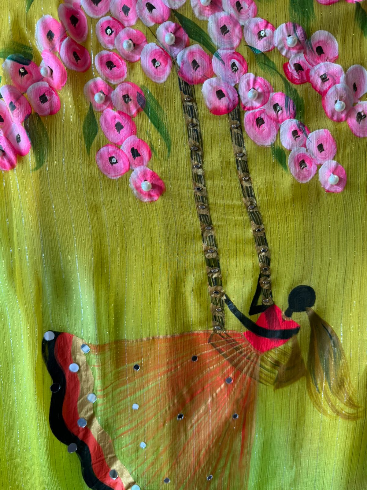 Beautiful shimmer chiffon ombré hand painted shirt