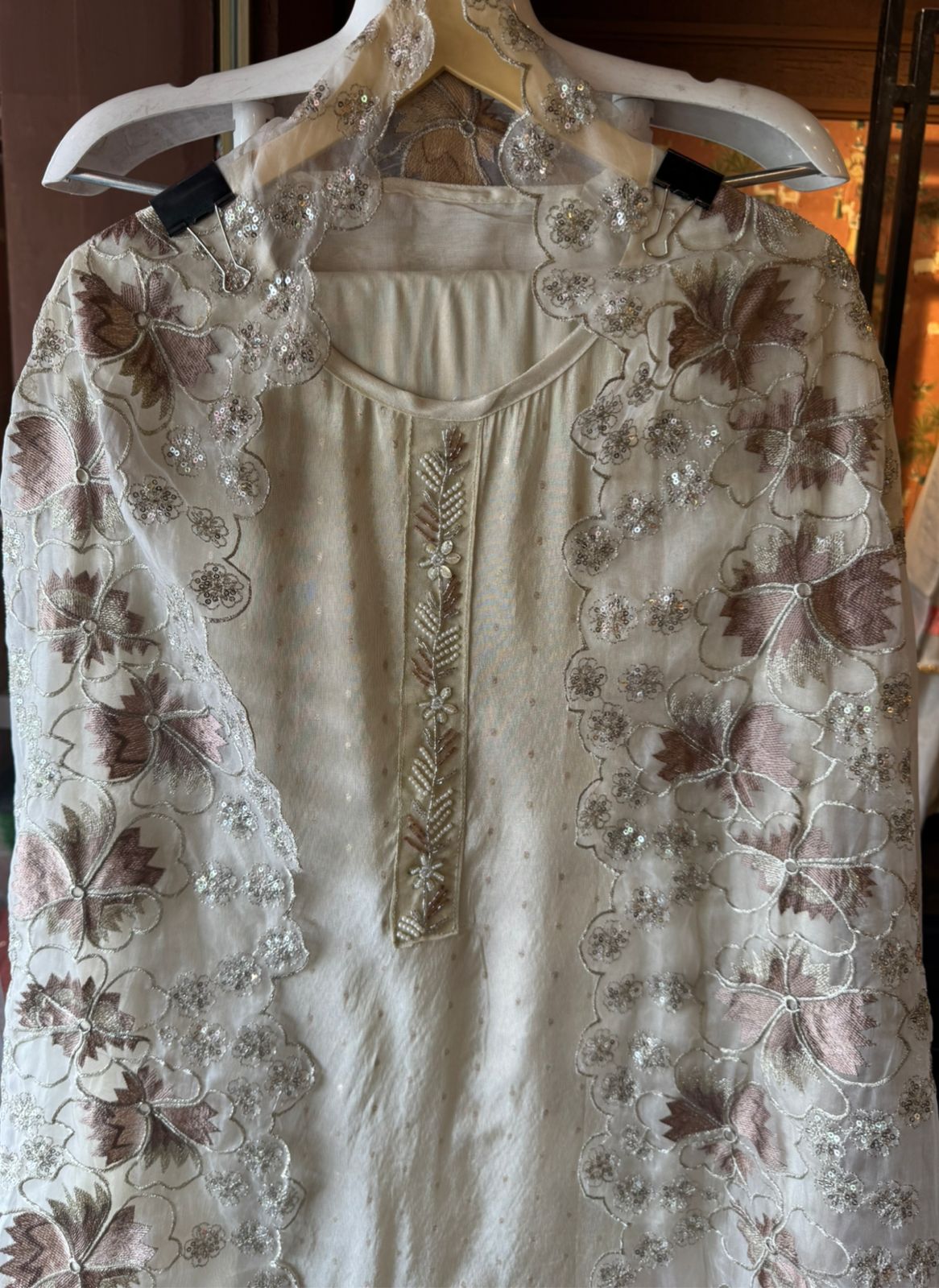 Soft shimmer tissue Unstitched Full size shirt