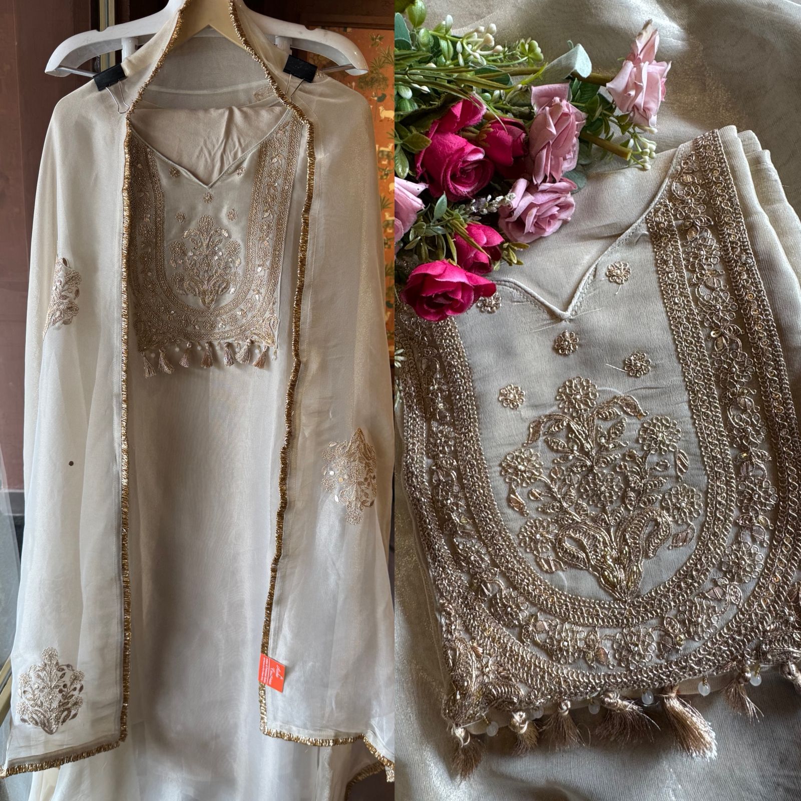 Shimmer organza Unstitched Shirt