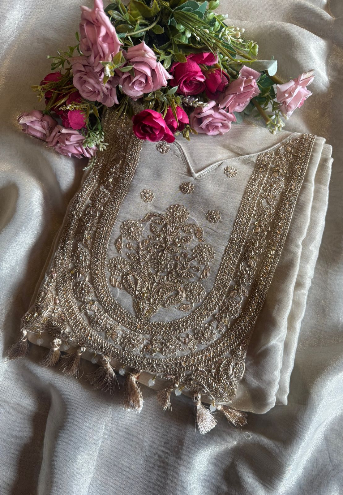 Shimmer organza Unstitched Shirt