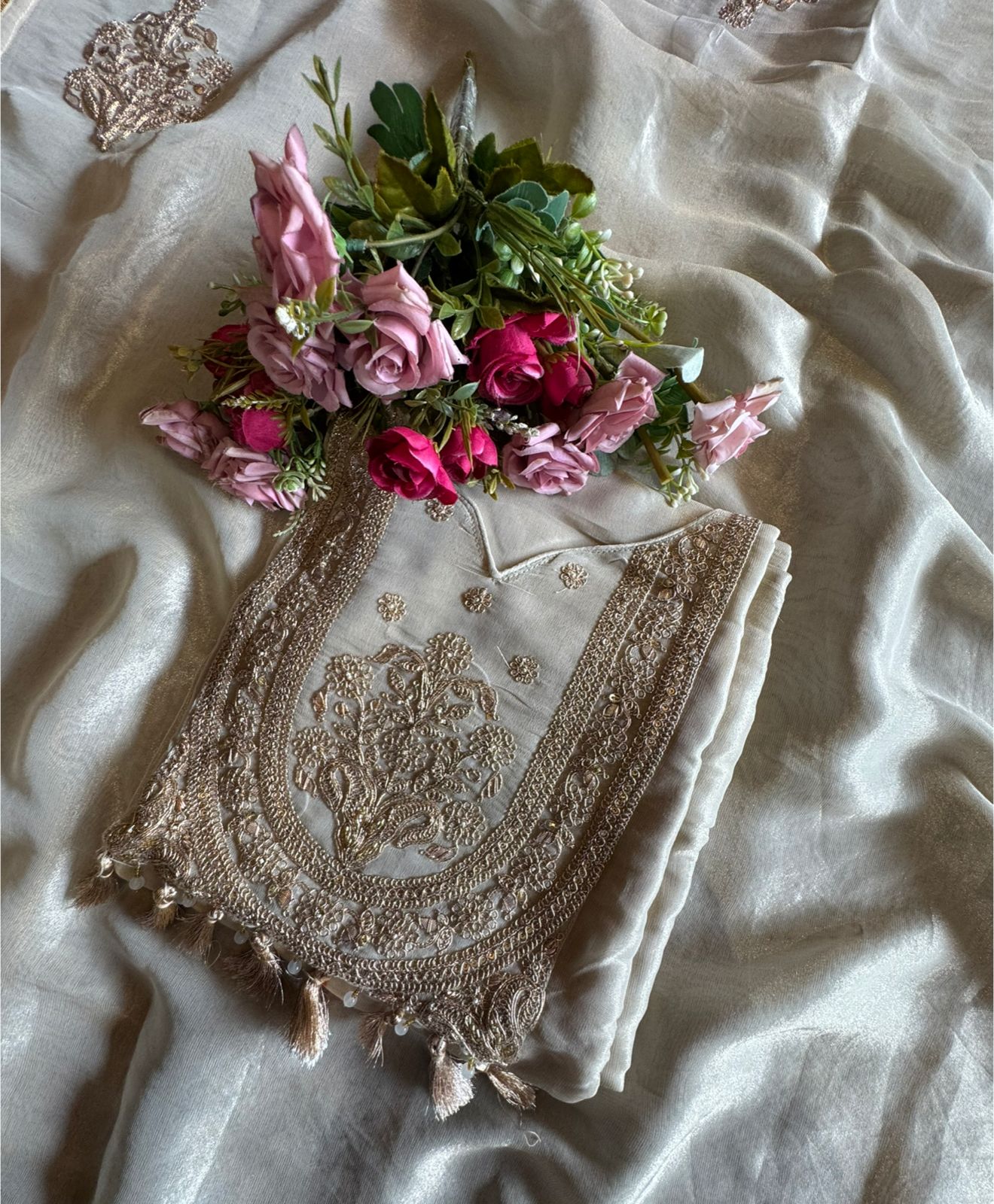 Shimmer organza Unstitched Shirt