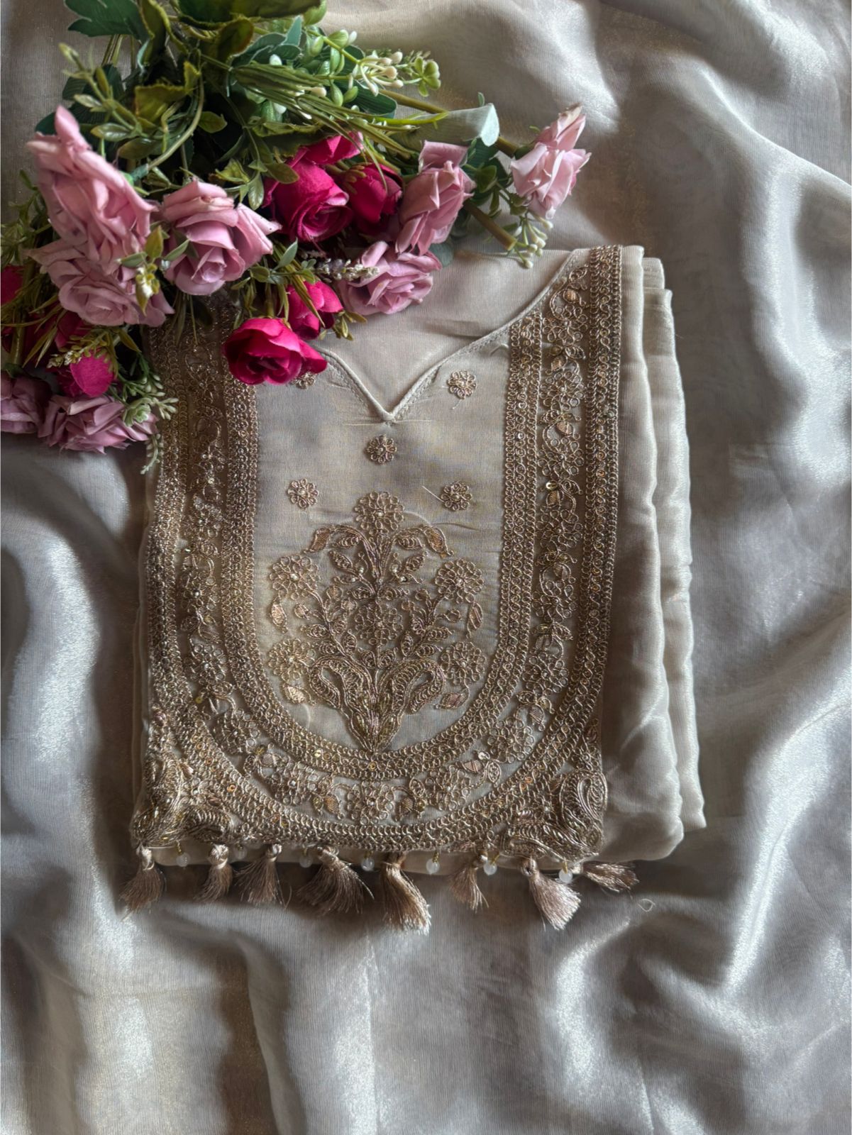 Shimmer organza Unstitched Shirt