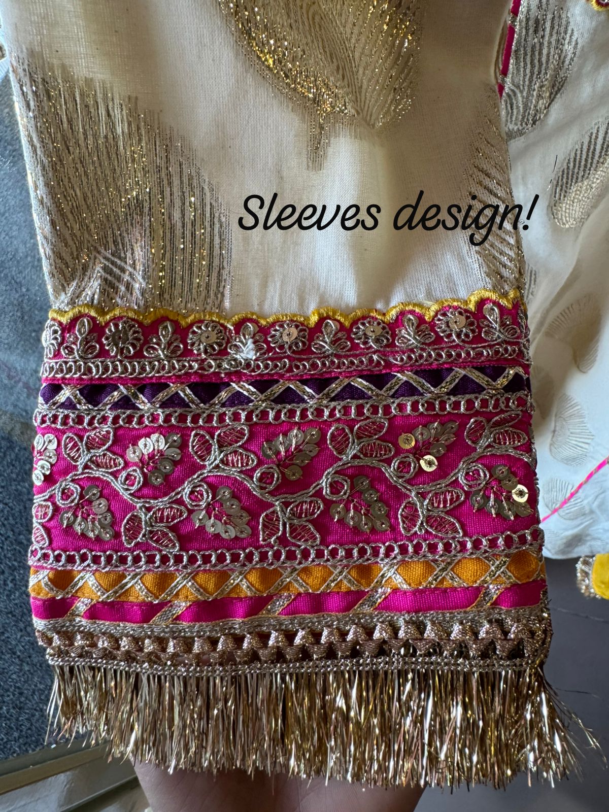 Pure soft organic mul cotton jacquard Anarkali