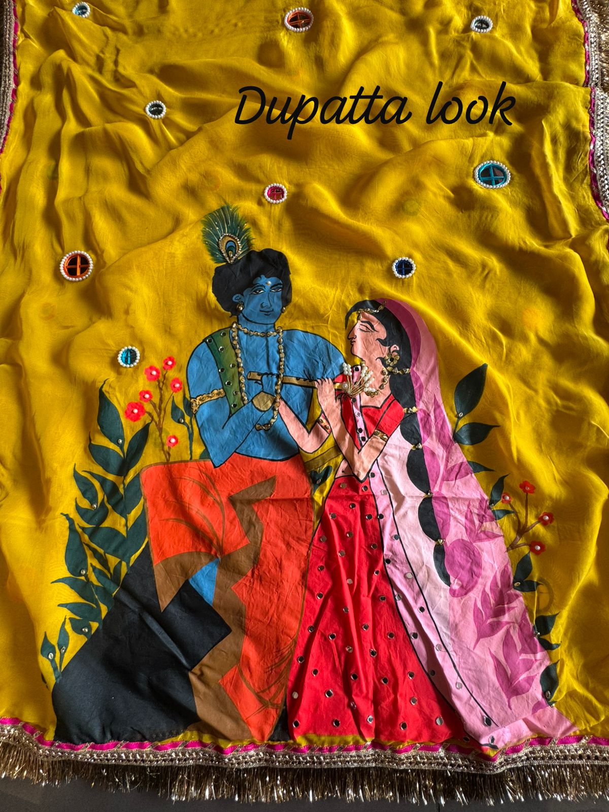 Pure soft organic mul cotton jacquard Anarkali