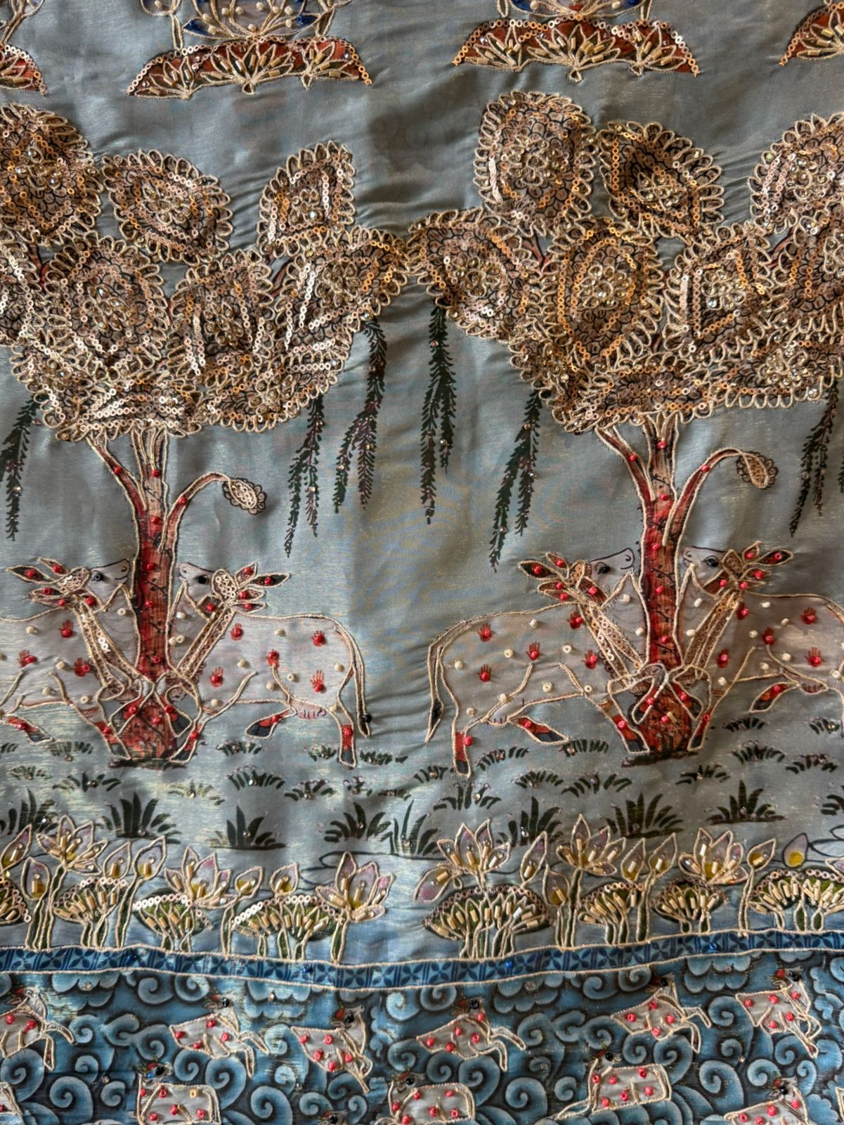 Tango silk fabric used to design these suits